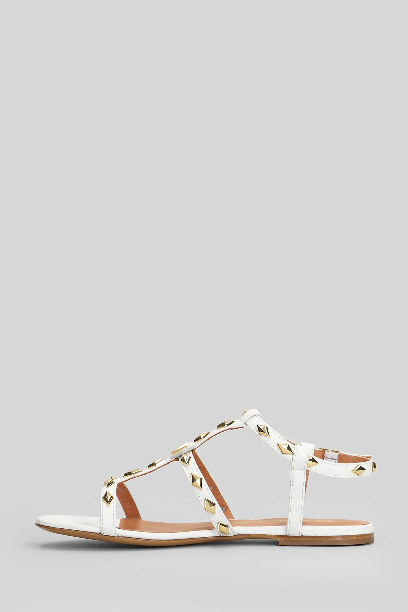 Flat sandal-slipper in white leather - Image 3