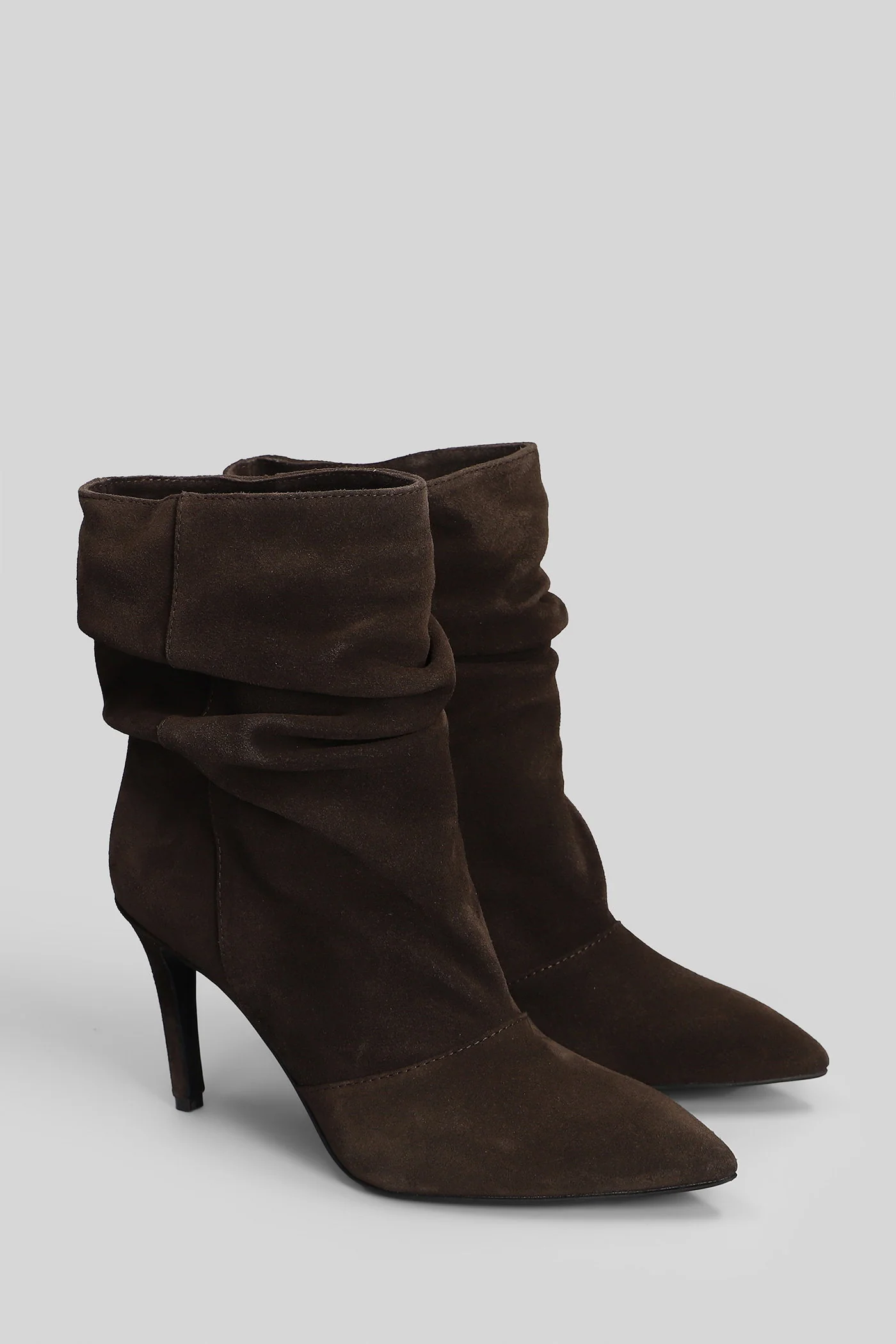 High heels Ankle boots in dark brown suede - Image 7