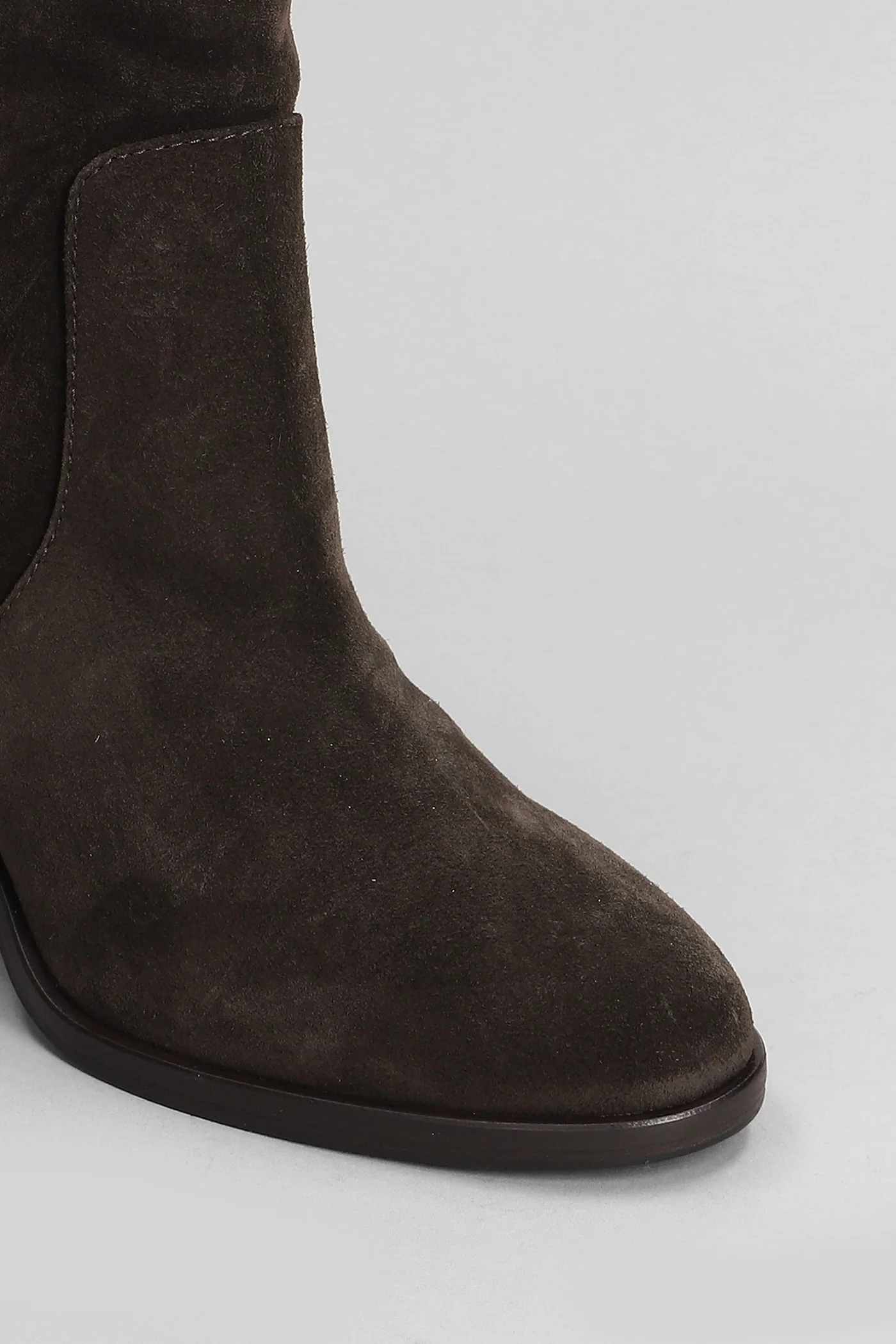 High heels Ankle boots in dark brown suede - Image 5