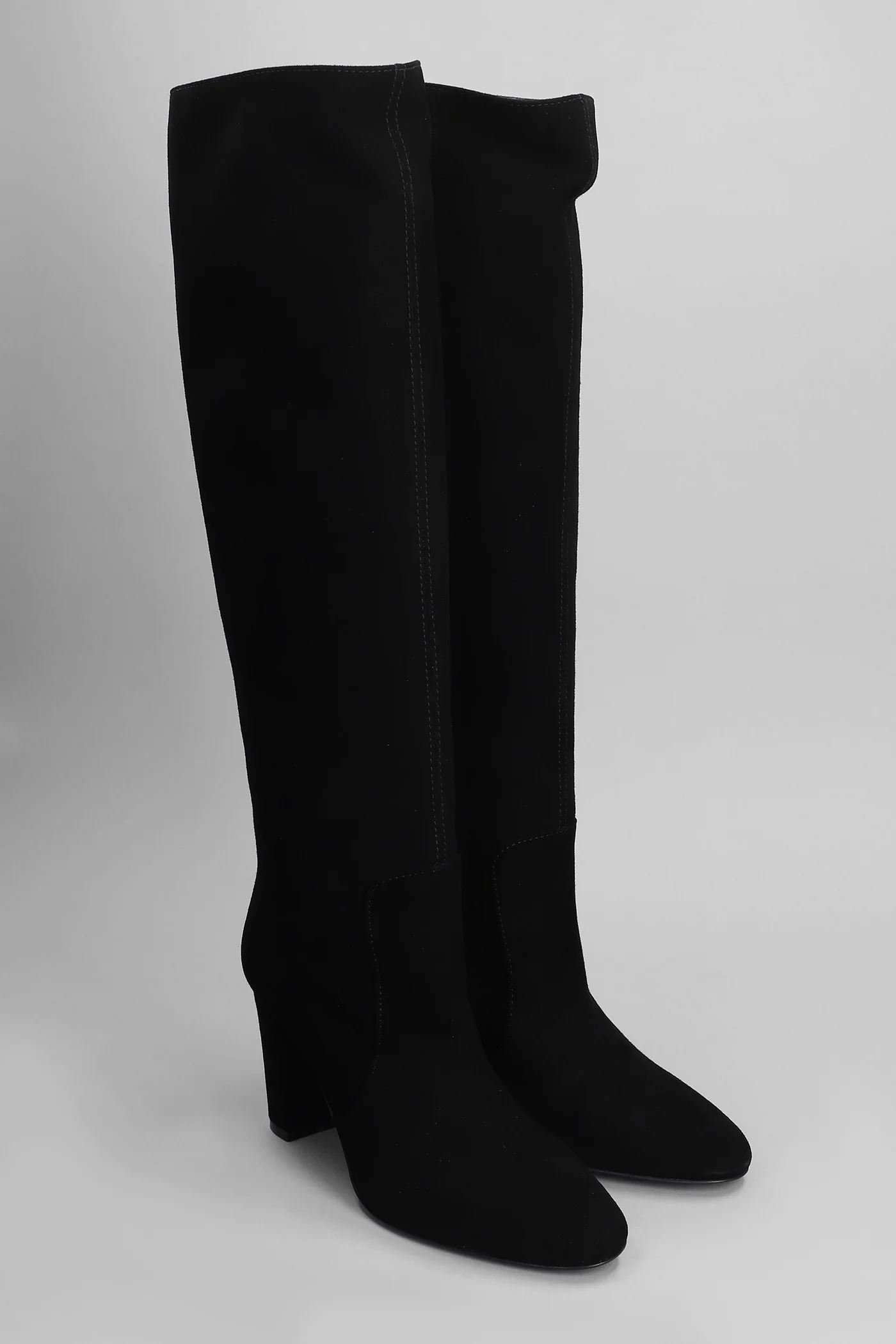 High heels boots in black suede - Image 2