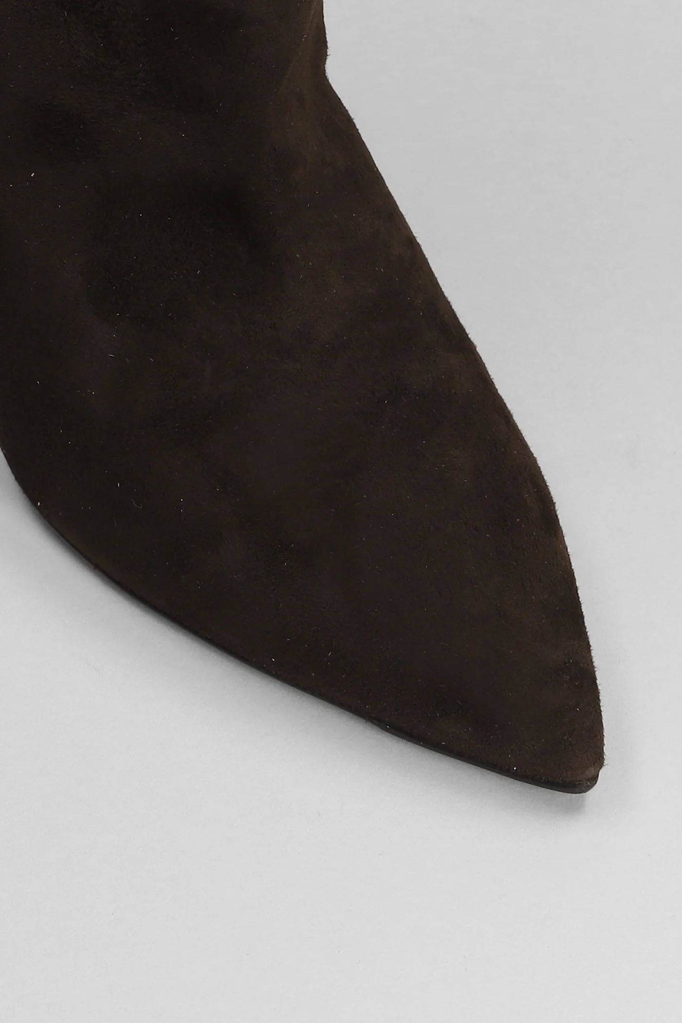 High heels boots in dark brown suede - Image 5
