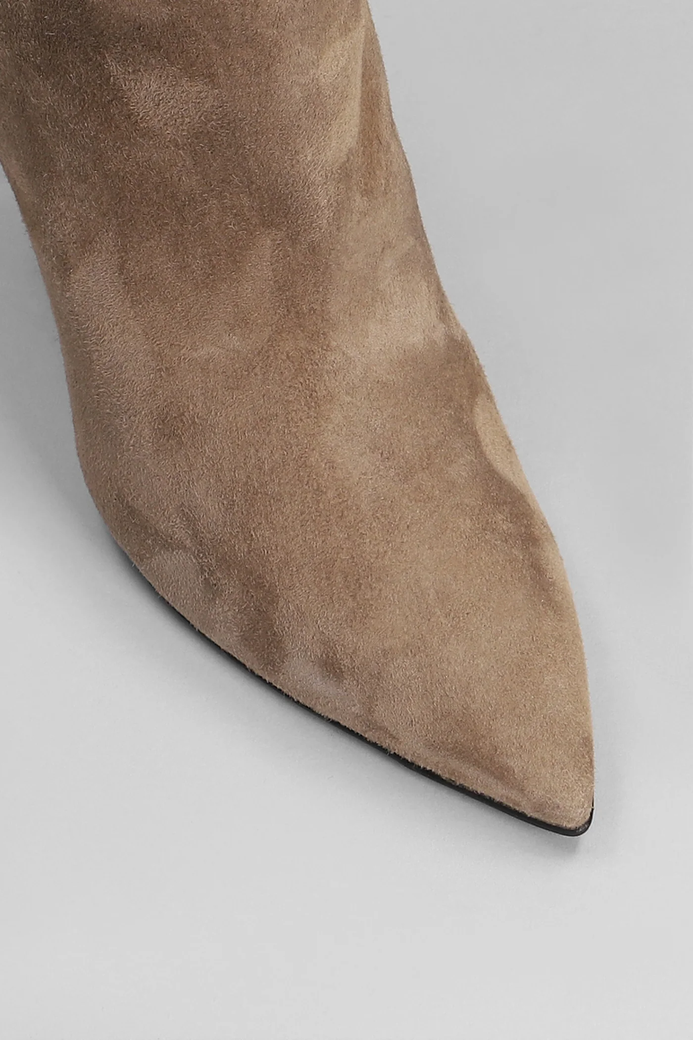 High heels boots in taupe suede - Image 5