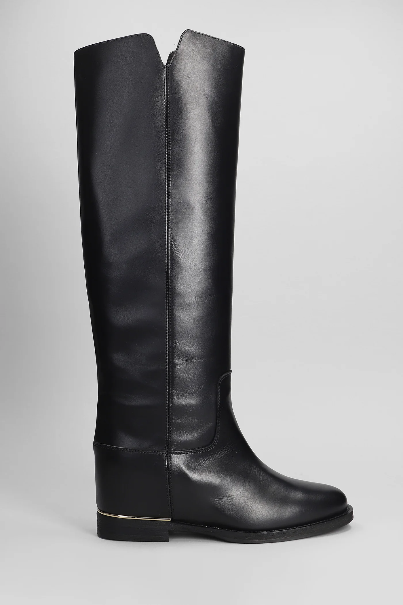 in black leather
