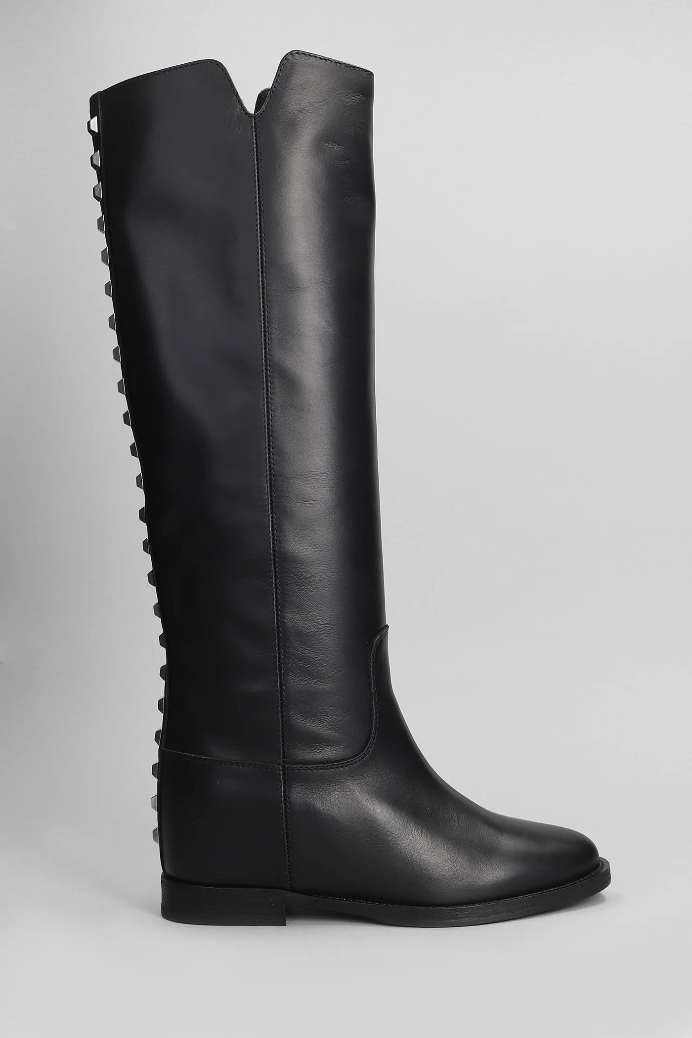 in black leather