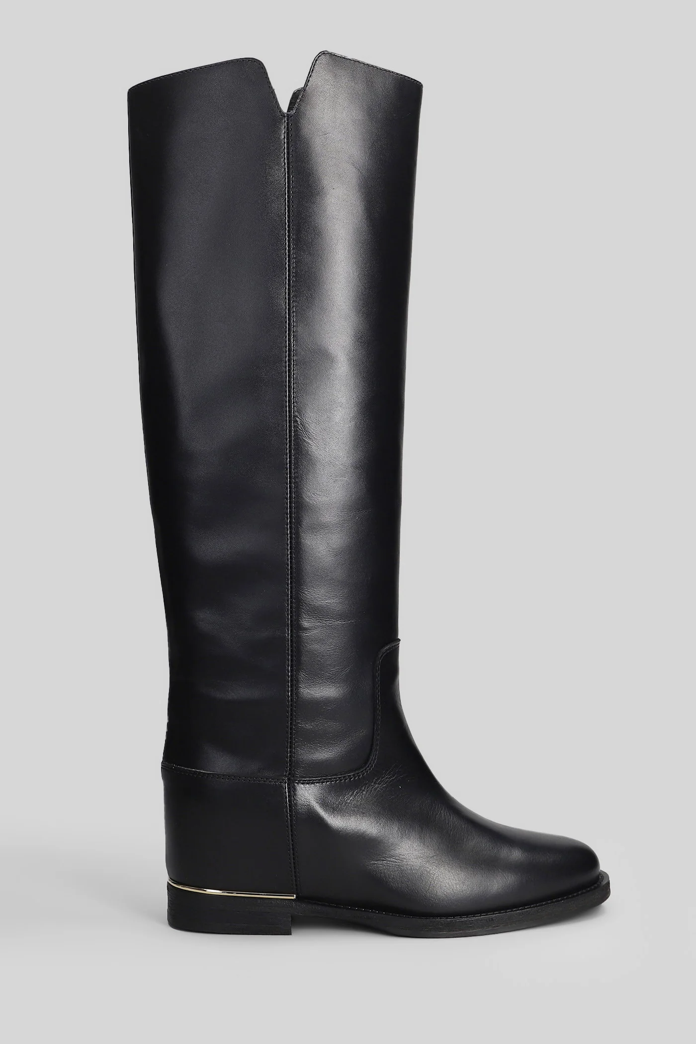 in black leather