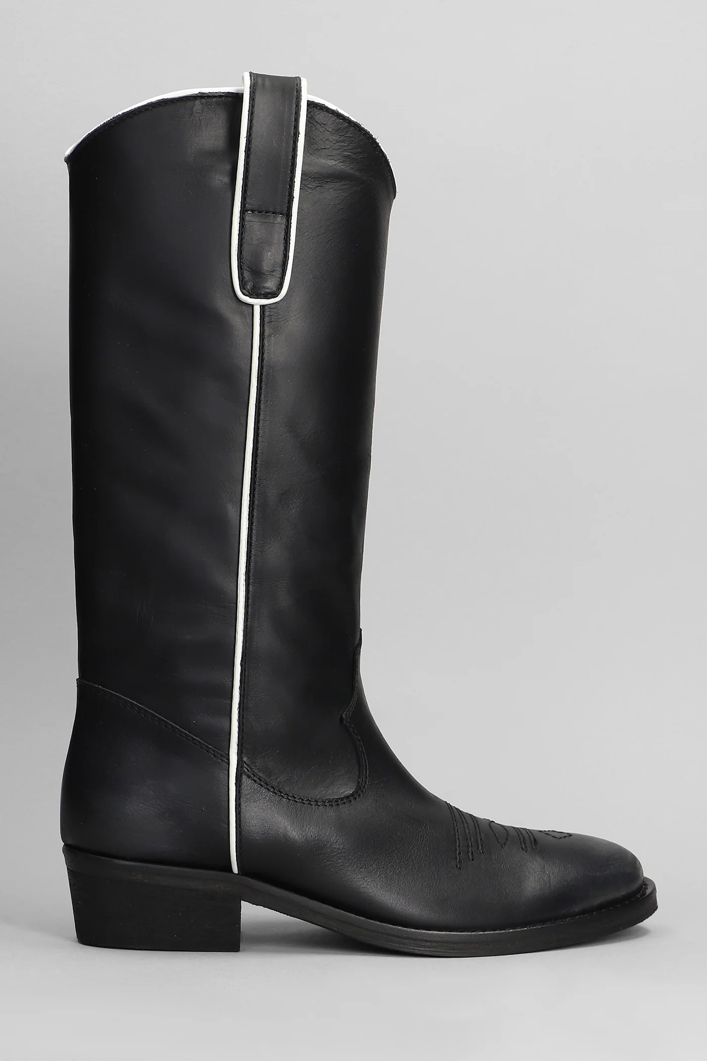 texan boots in black leather
