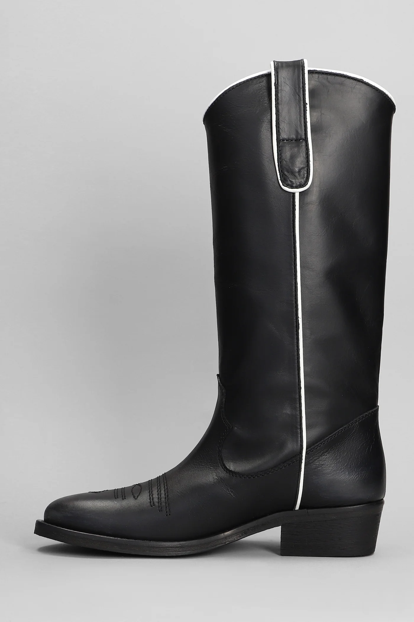 texan boots in black leather - Image 3