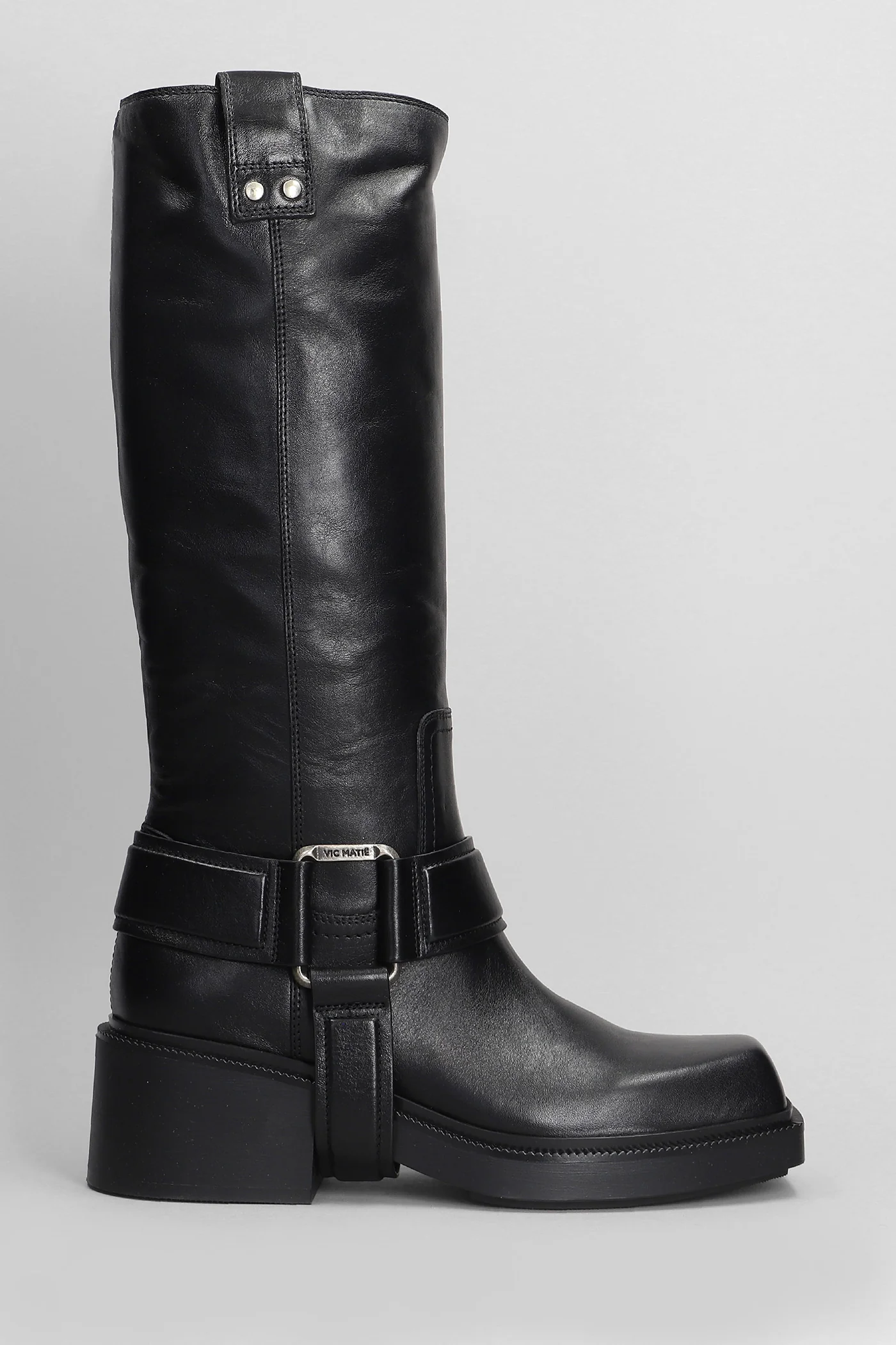 Pampas High heels boots in black leather