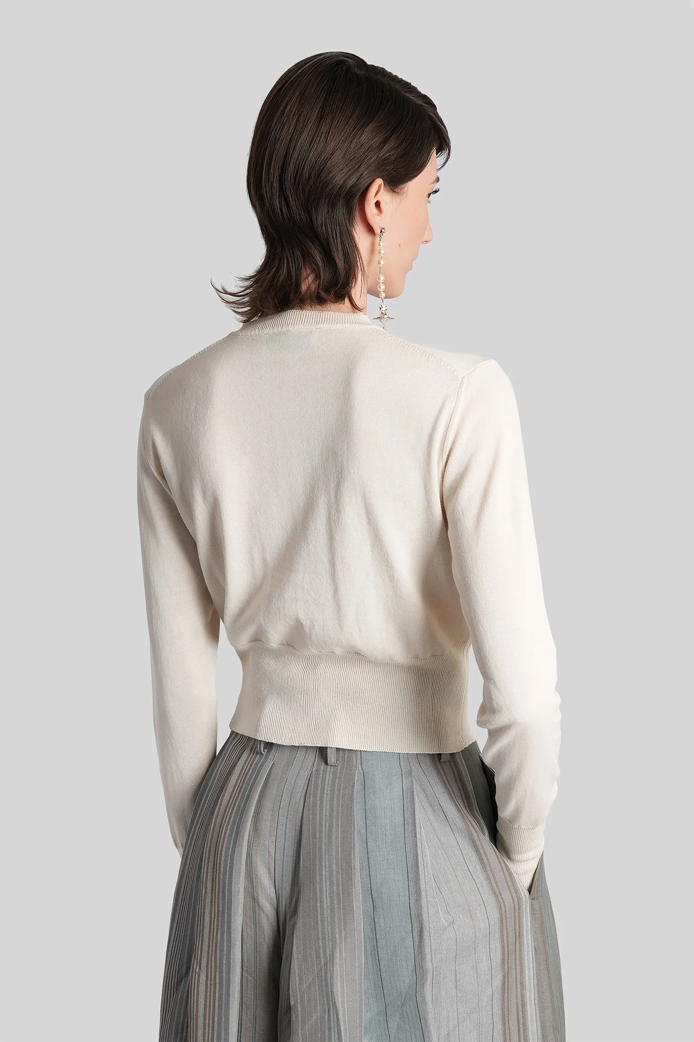Bea Cardigan in beige cotton - Image 3