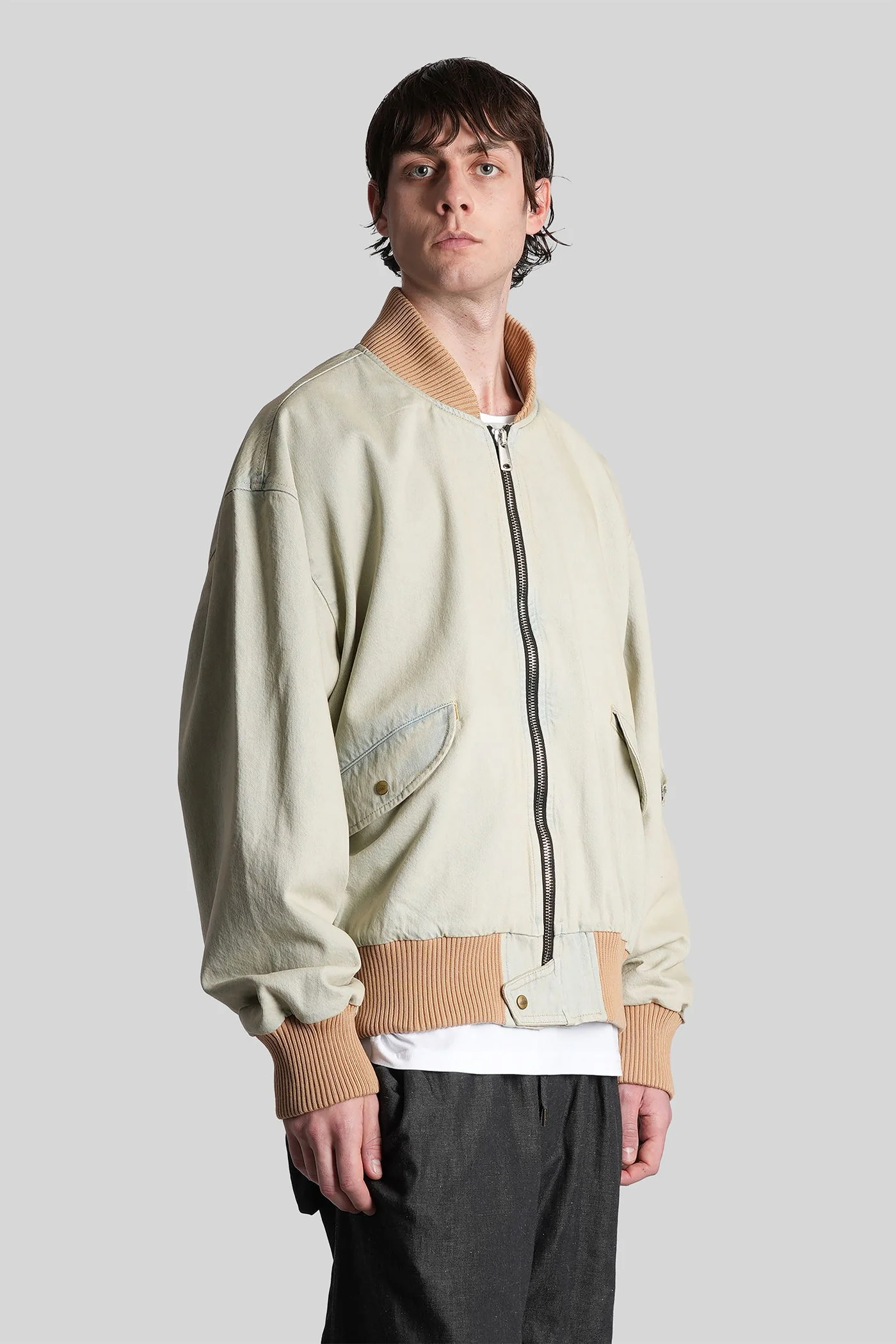 Bernardo Bomber Jacket in blue cotton - Image 4