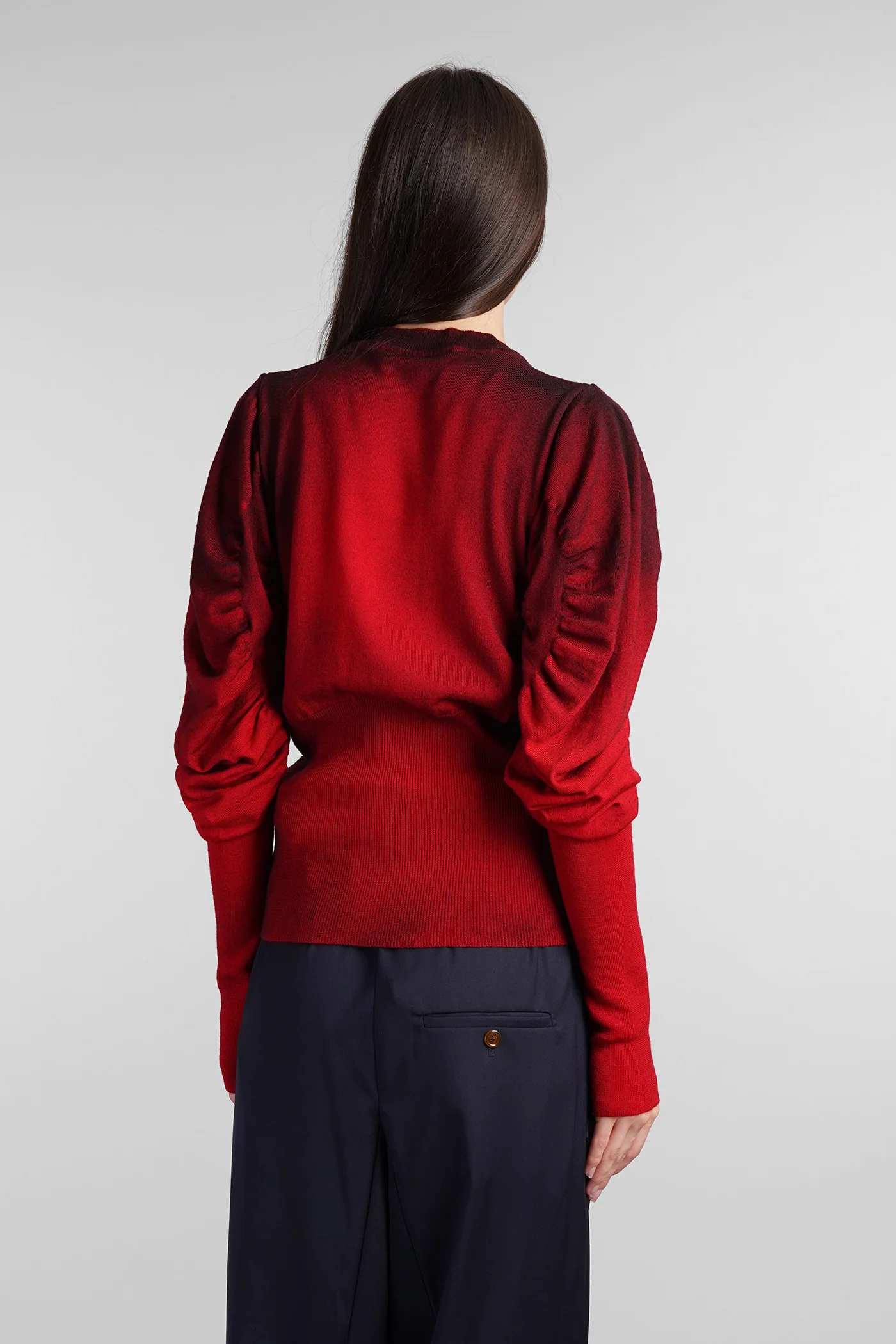 Eli Cardigan in red wool - Image 3