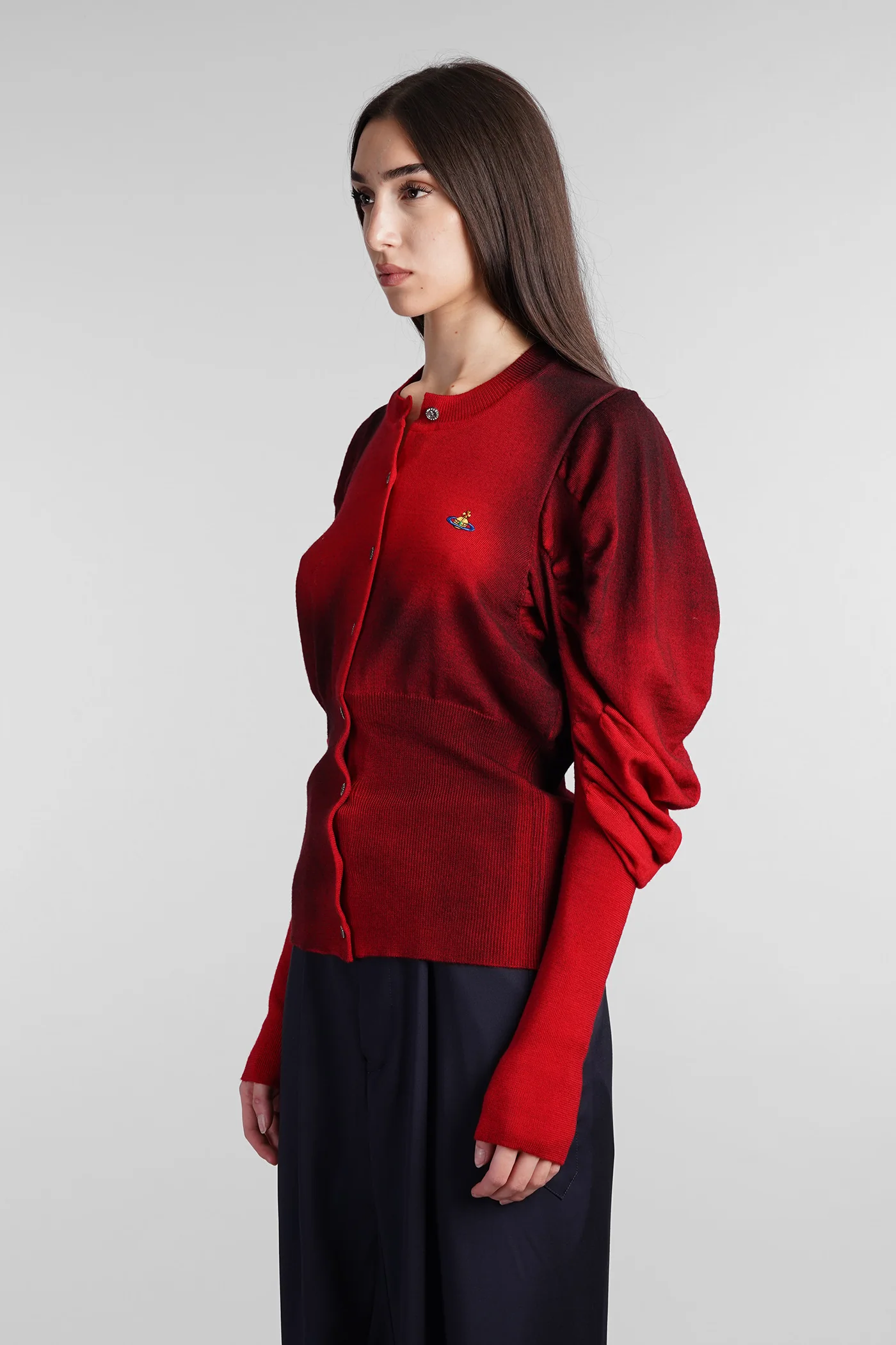 Eli Cardigan in red wool - Image 4
