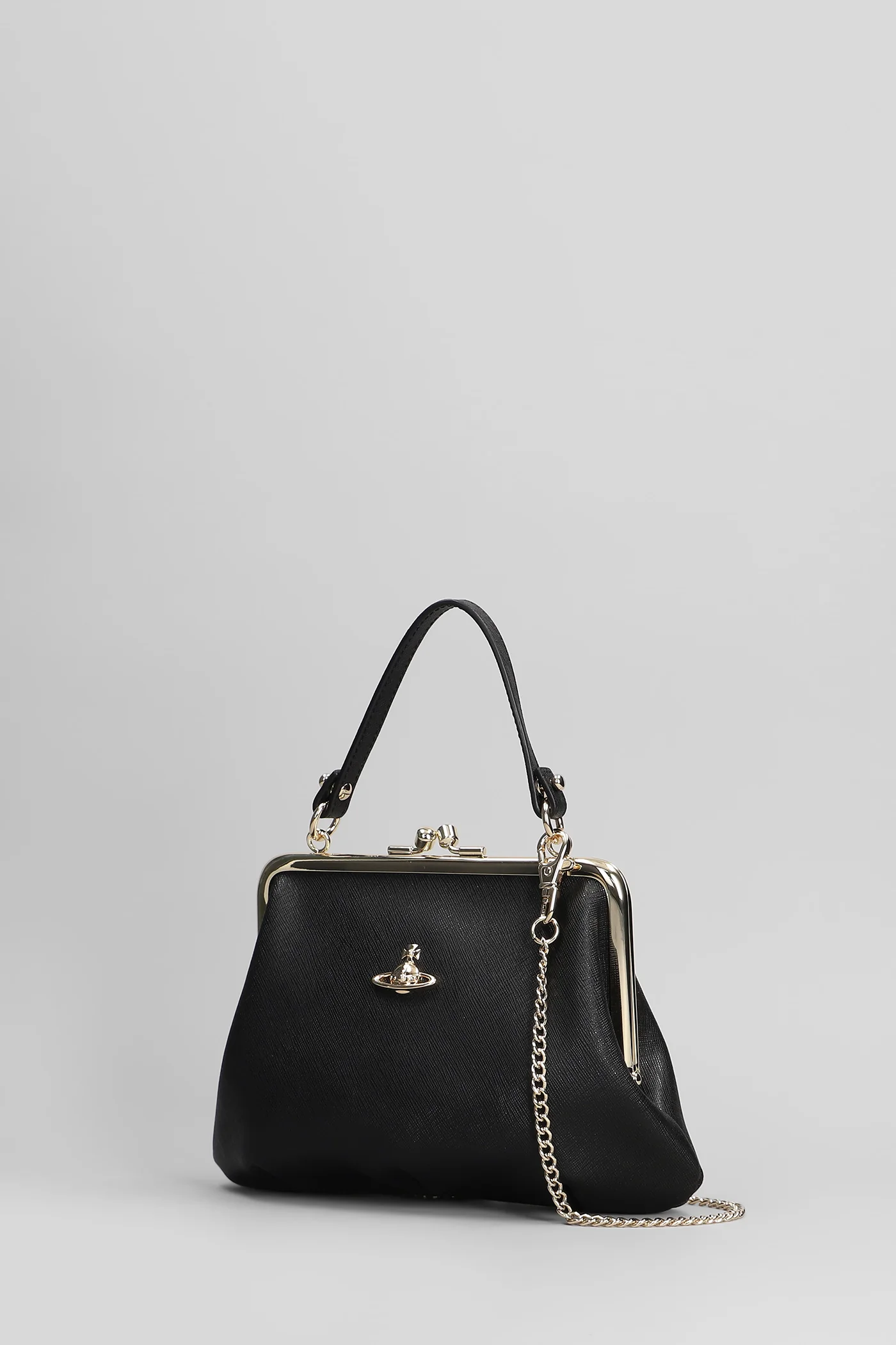 Granny frame purse Hand bag in black leather - Image 2