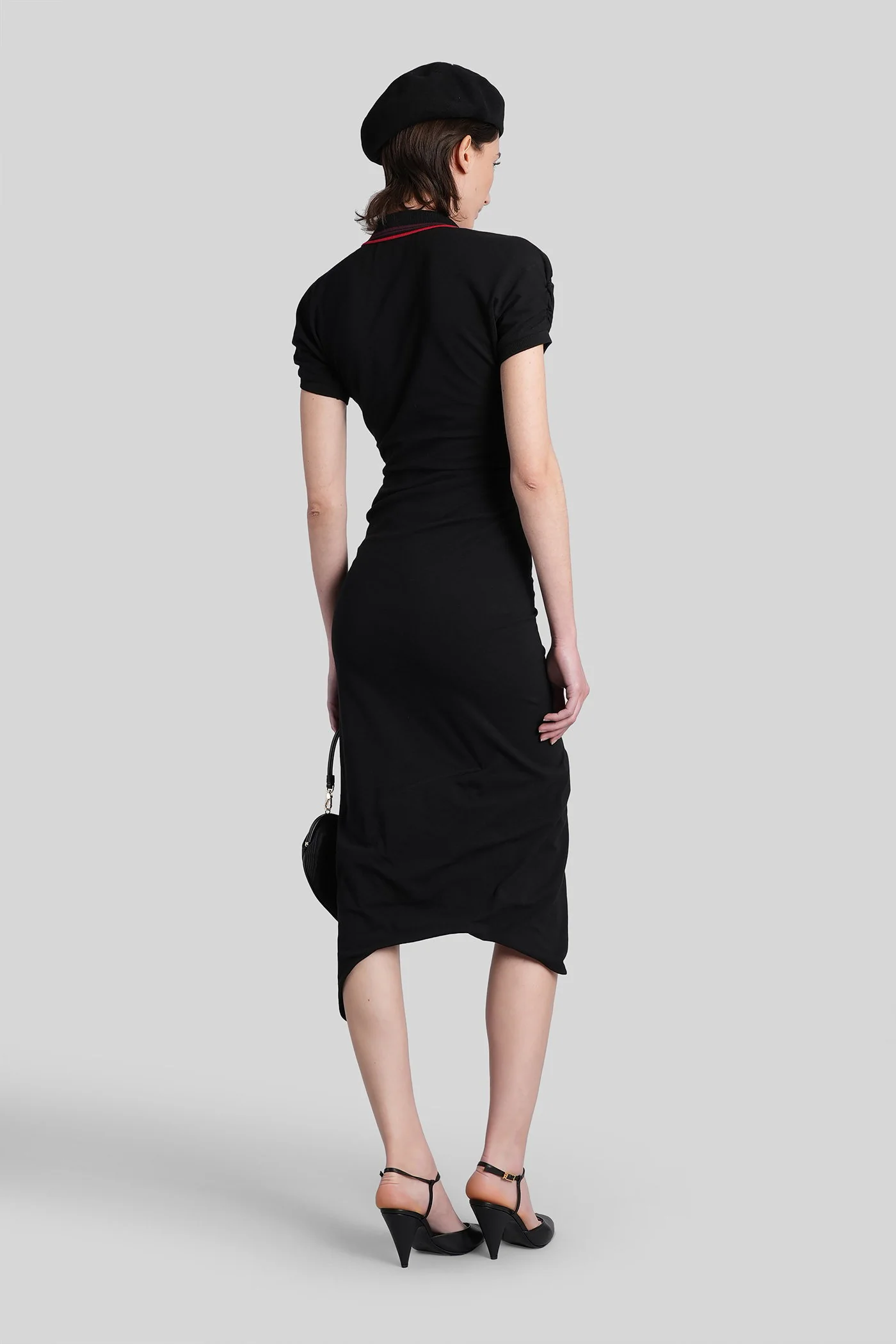 Long dress in black cotton - Image 3