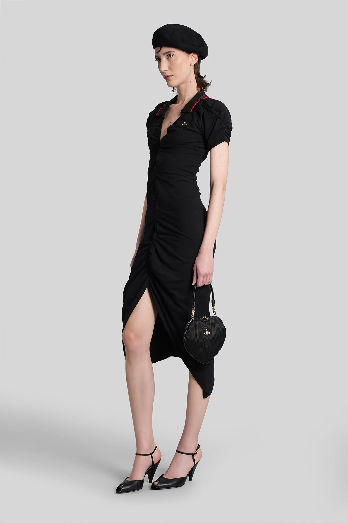 Long dress in black cotton - Image 4