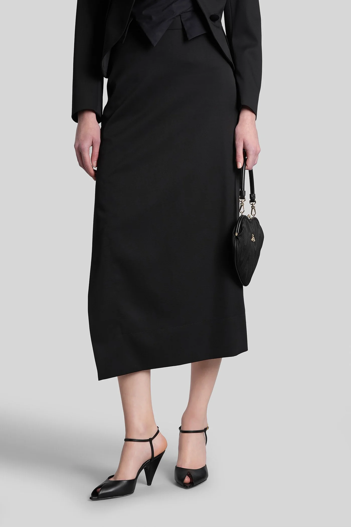 Maxi infinity Skirt in black wool