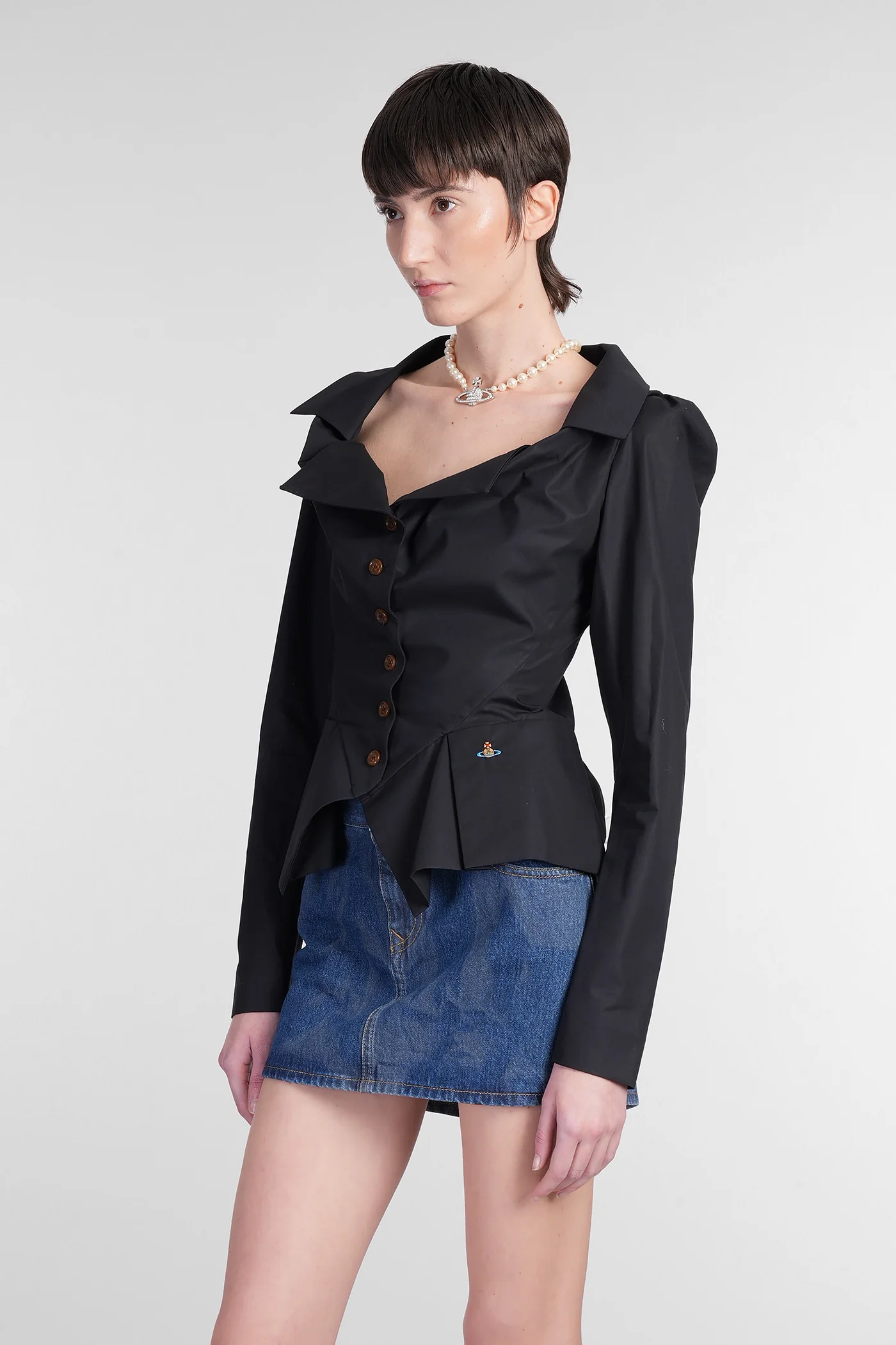 Monday Shirt in black cotton - Image 4