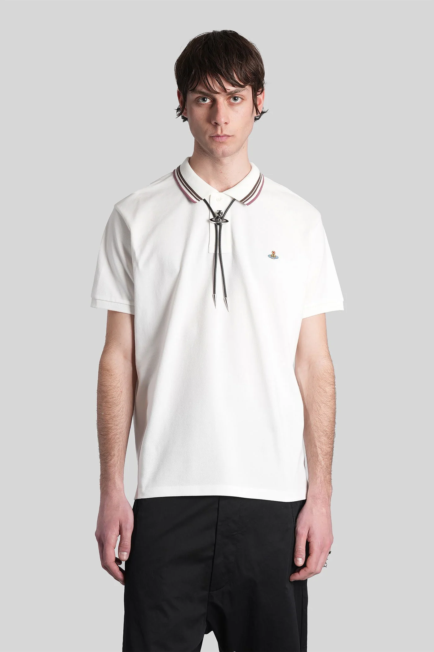 Polo in white cotton