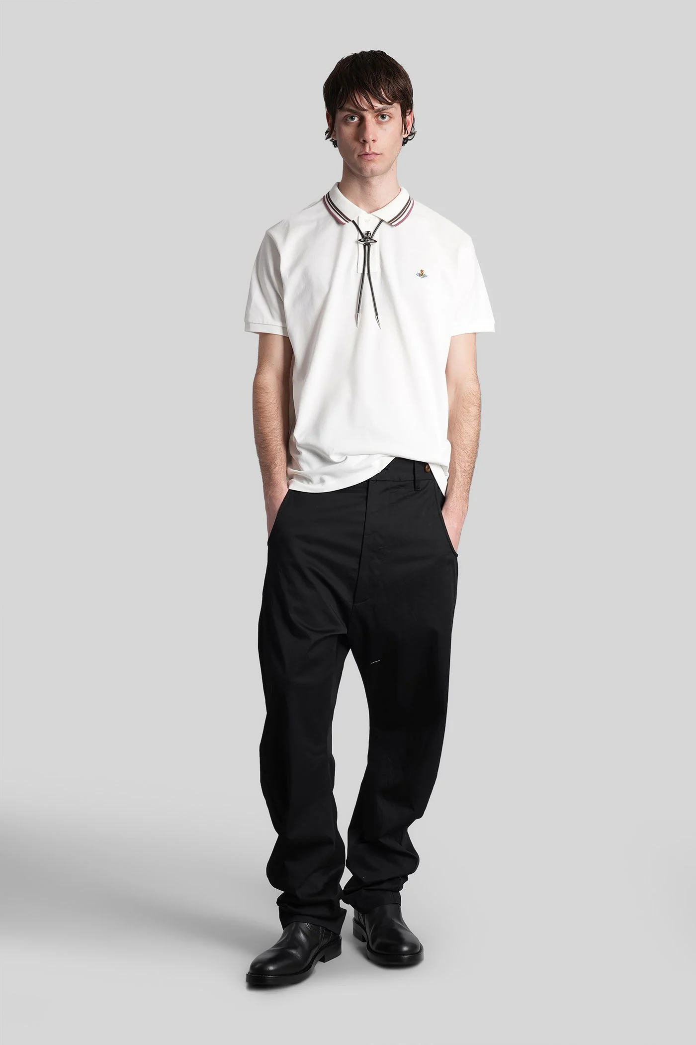 Polo in white cotton - Image 2