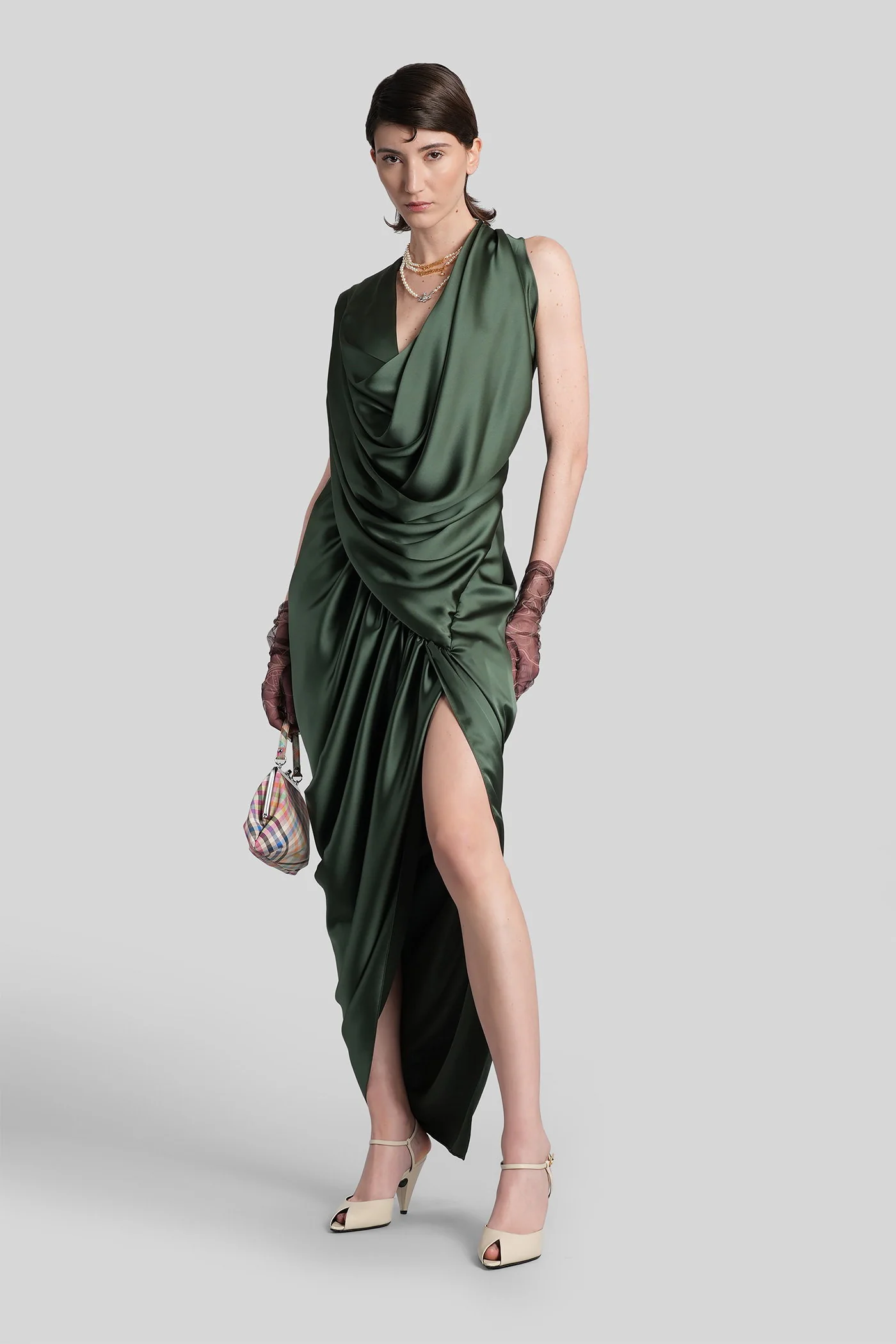 Rill Long dress in green polyester - Image 2