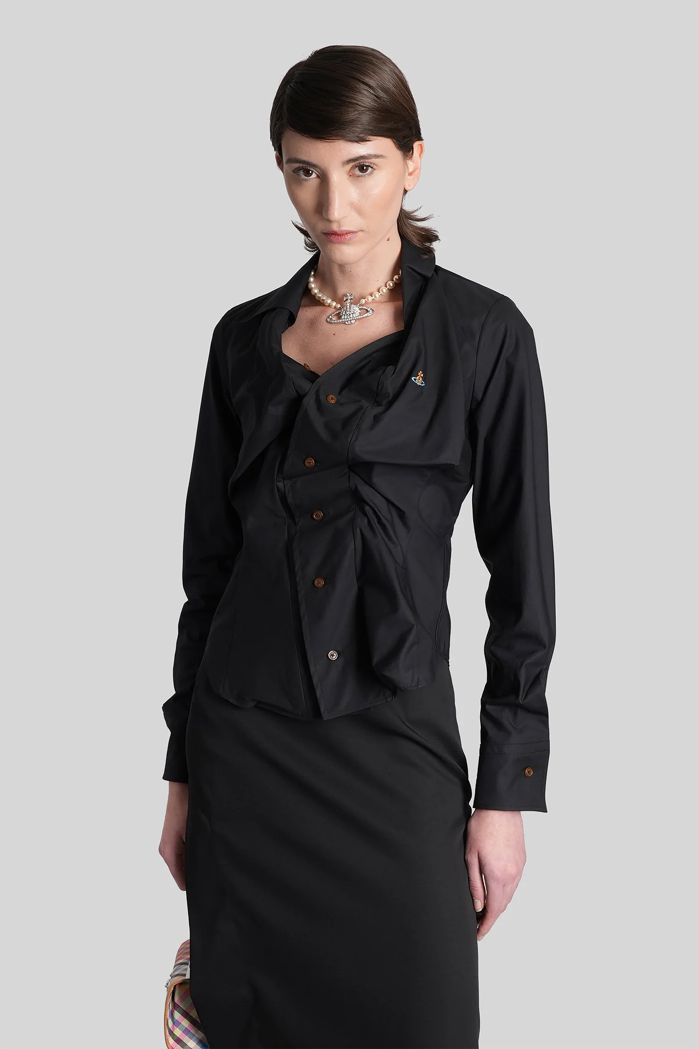 Shirt in black cotton