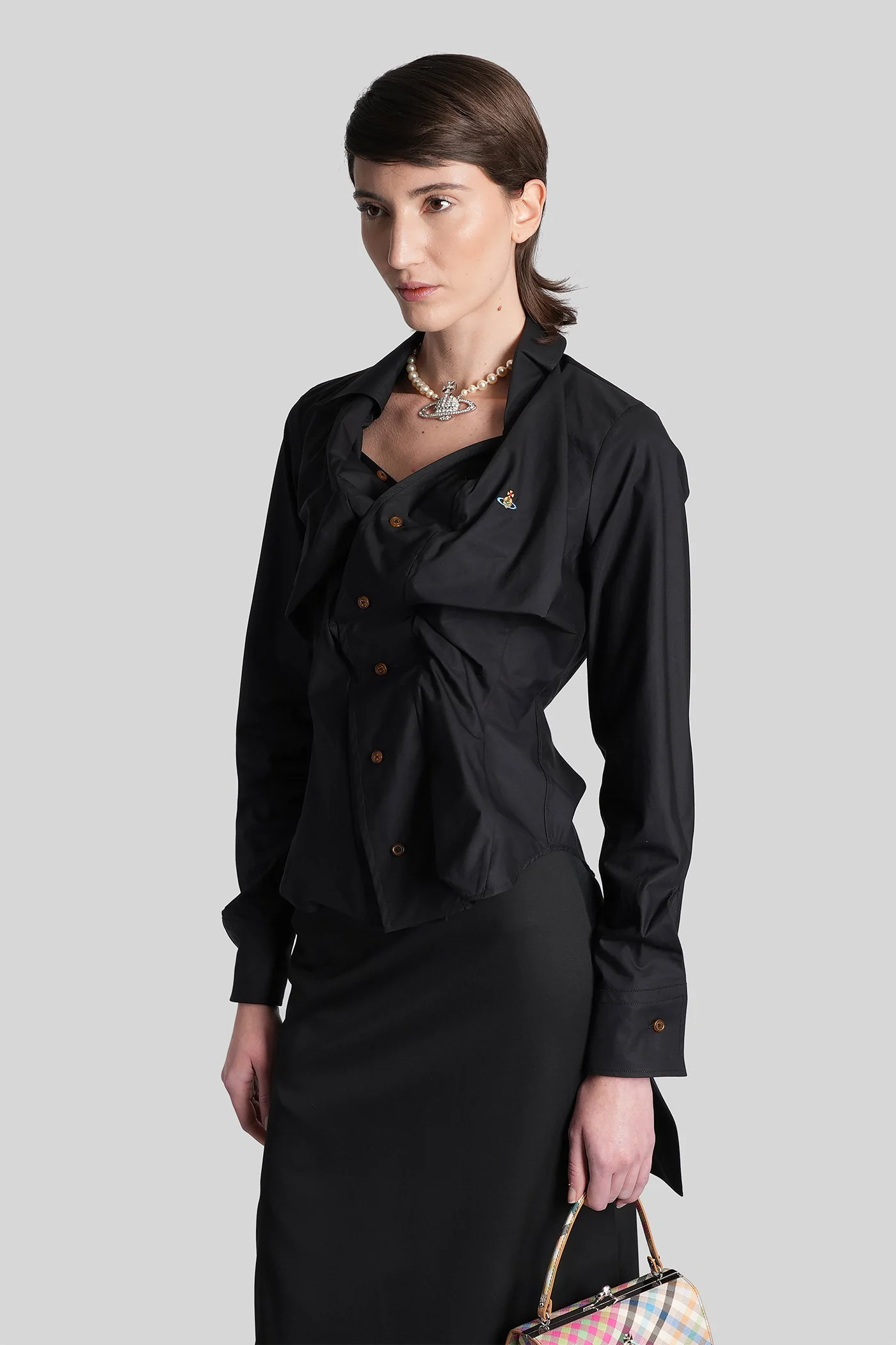 Shirt in black cotton - Image 4