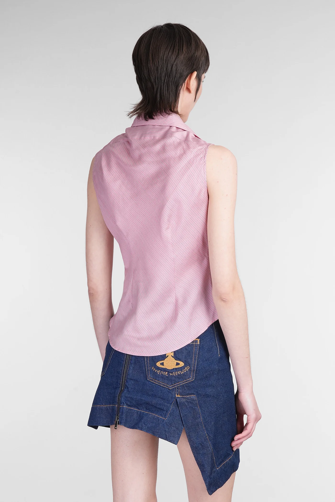 Shirt in rose-pink wool and polyester - Image 3