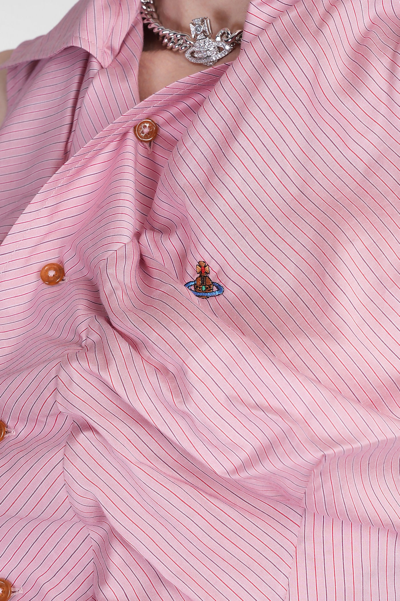 Shirt in rose-pink wool and polyester - Image 5