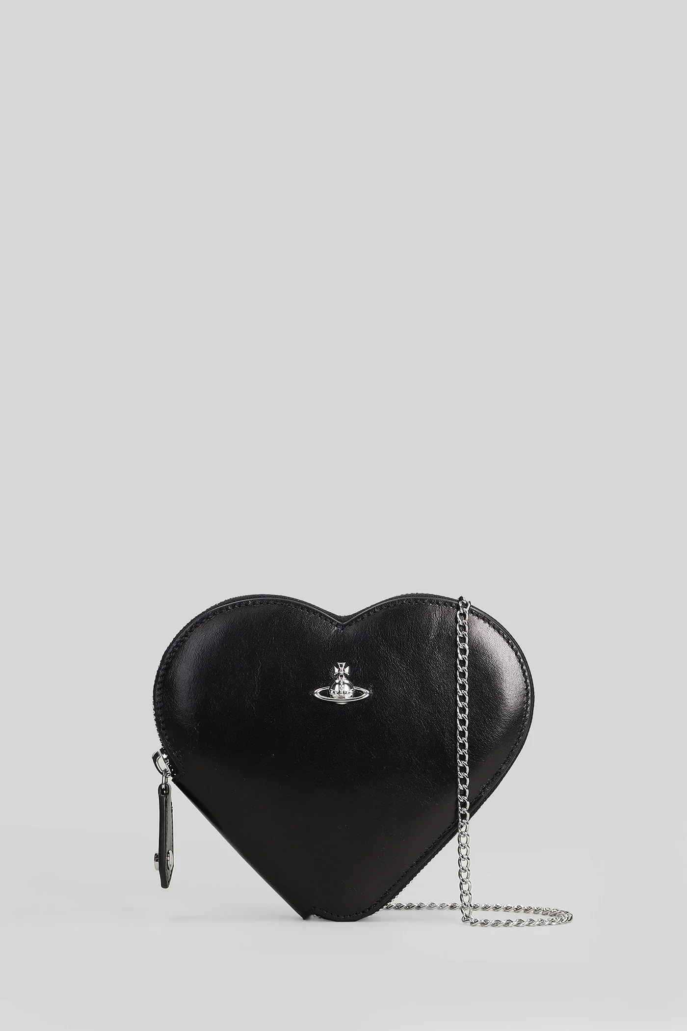 Shoulder bag in black leather