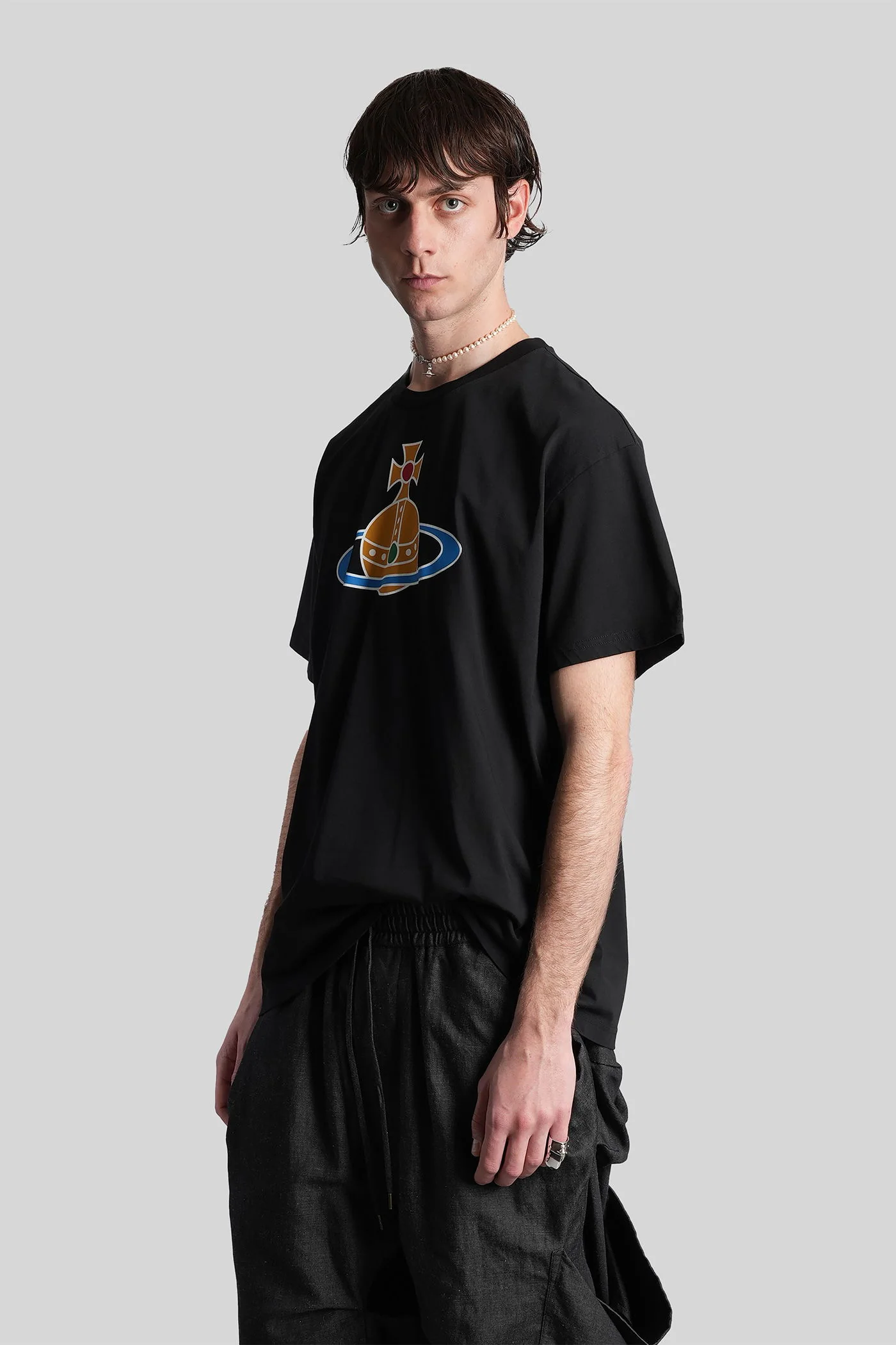 T-Shirt in black cotton - Image 4