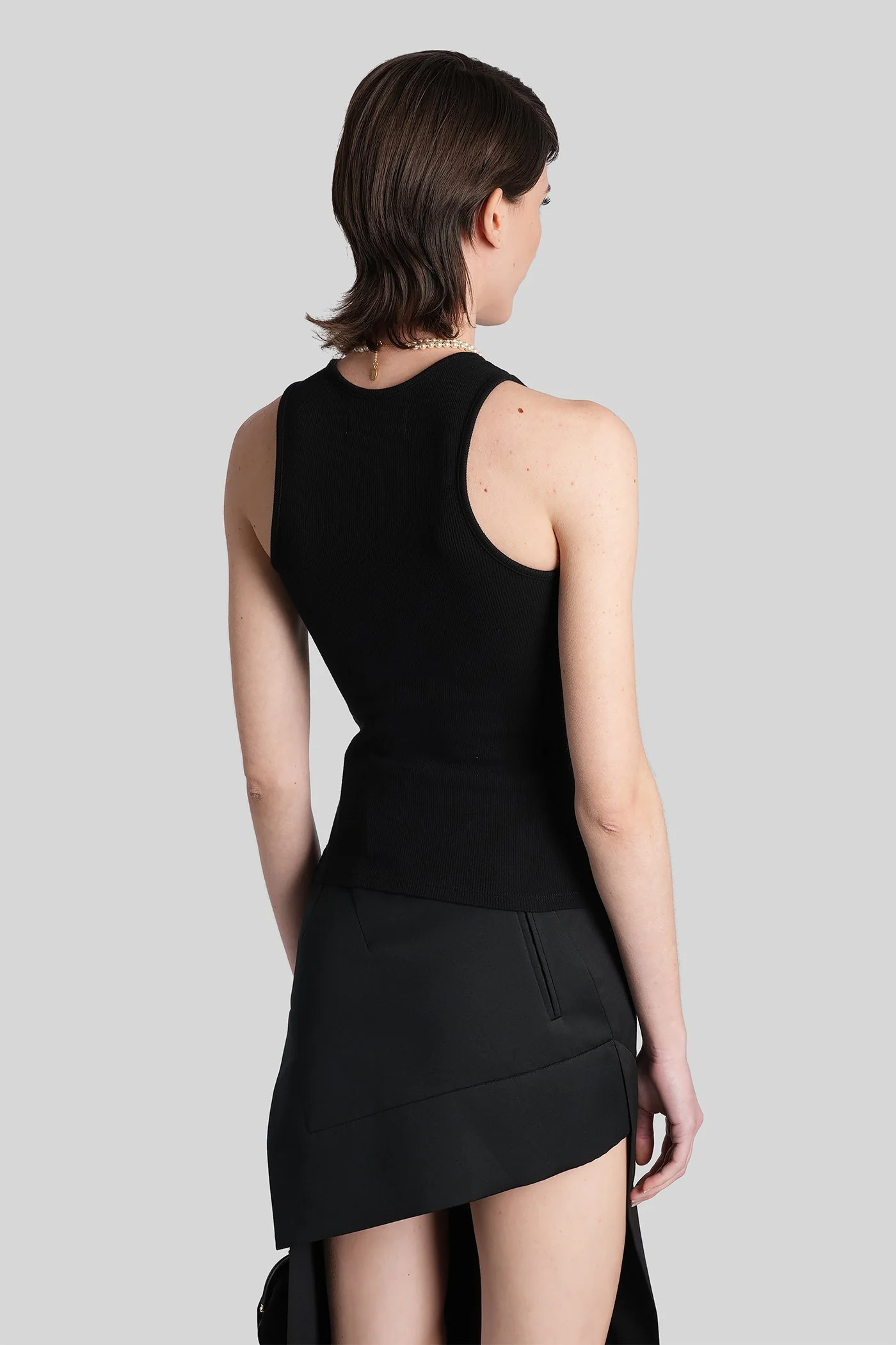 tank Top in black cotton - Image 3
