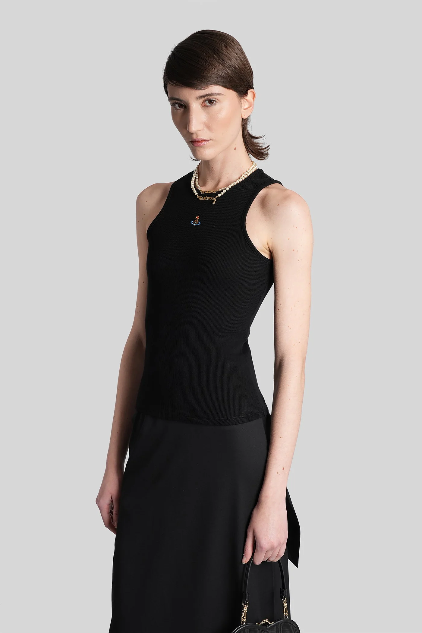 tank Top in black cotton - Image 4