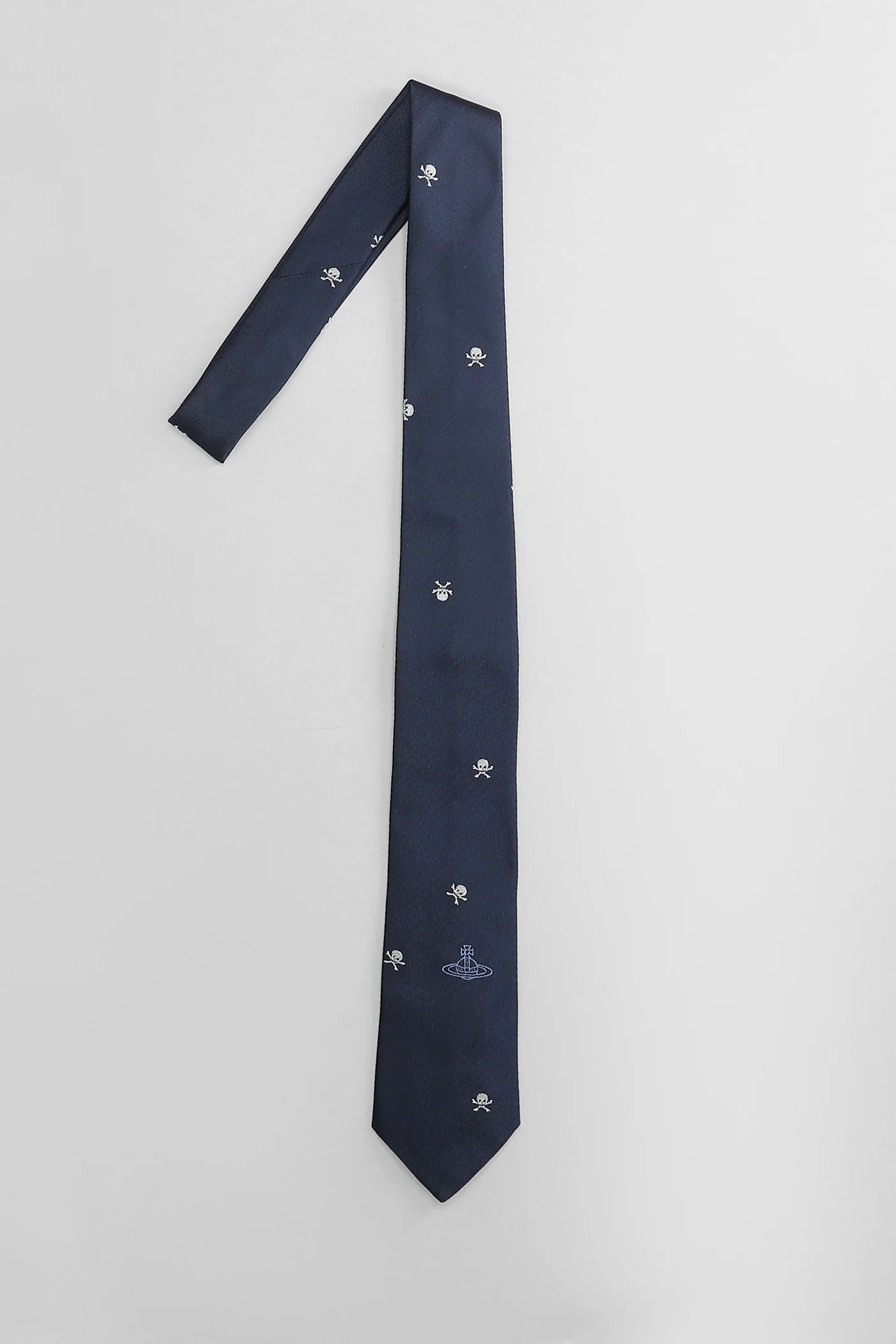 Tie cm 7 Tie in blue silk - Image 2