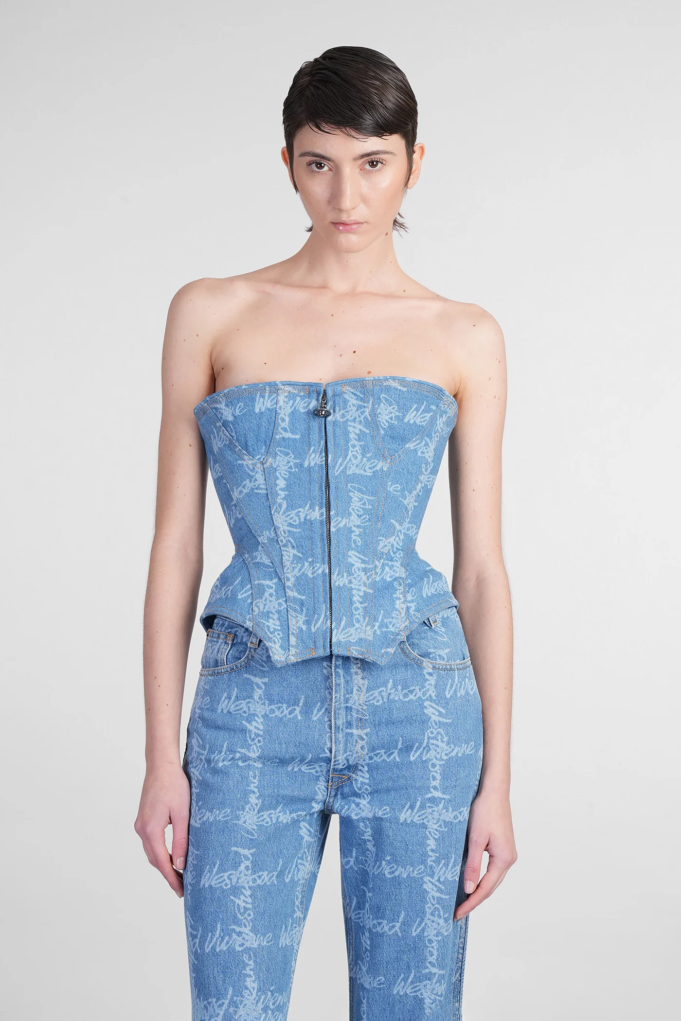 Topwear in blue cotton