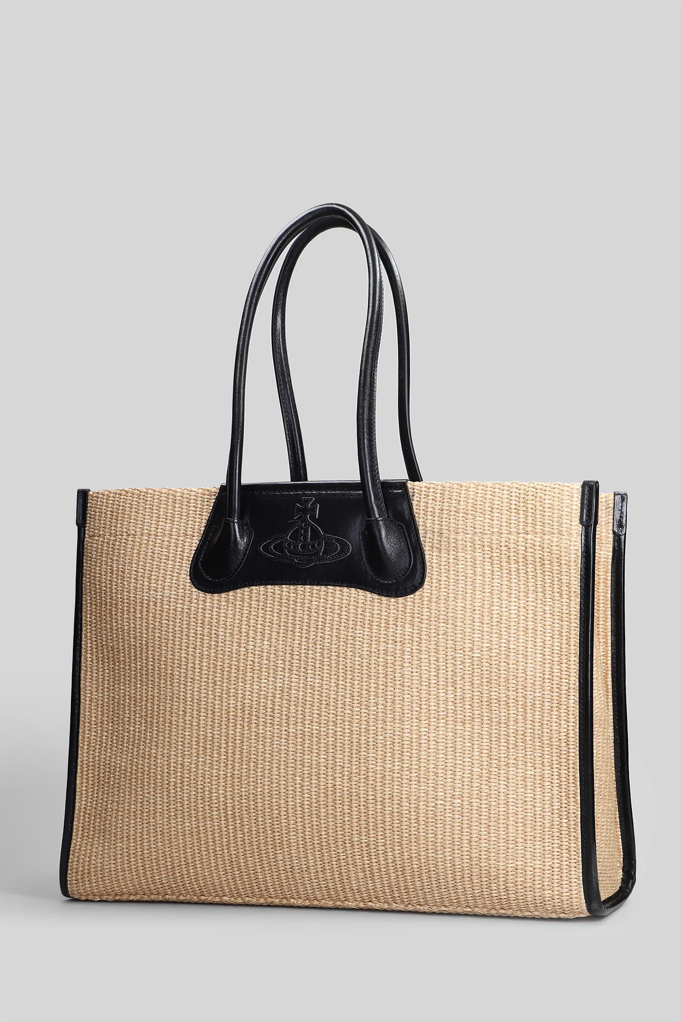 Troy tote Tote in beige raffia - Image 2