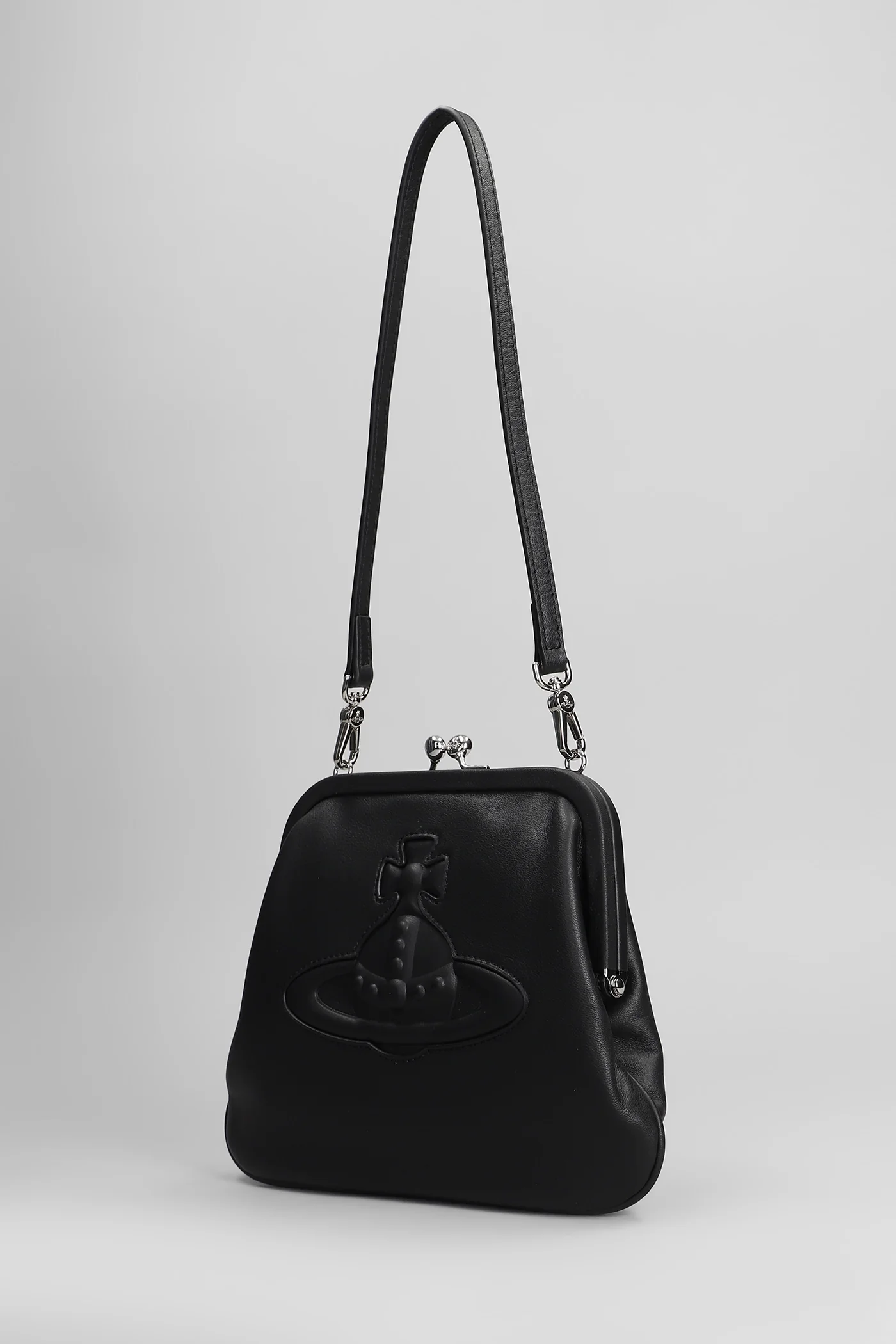 Vivienne clutch Shoulder bag in black leather - Image 2