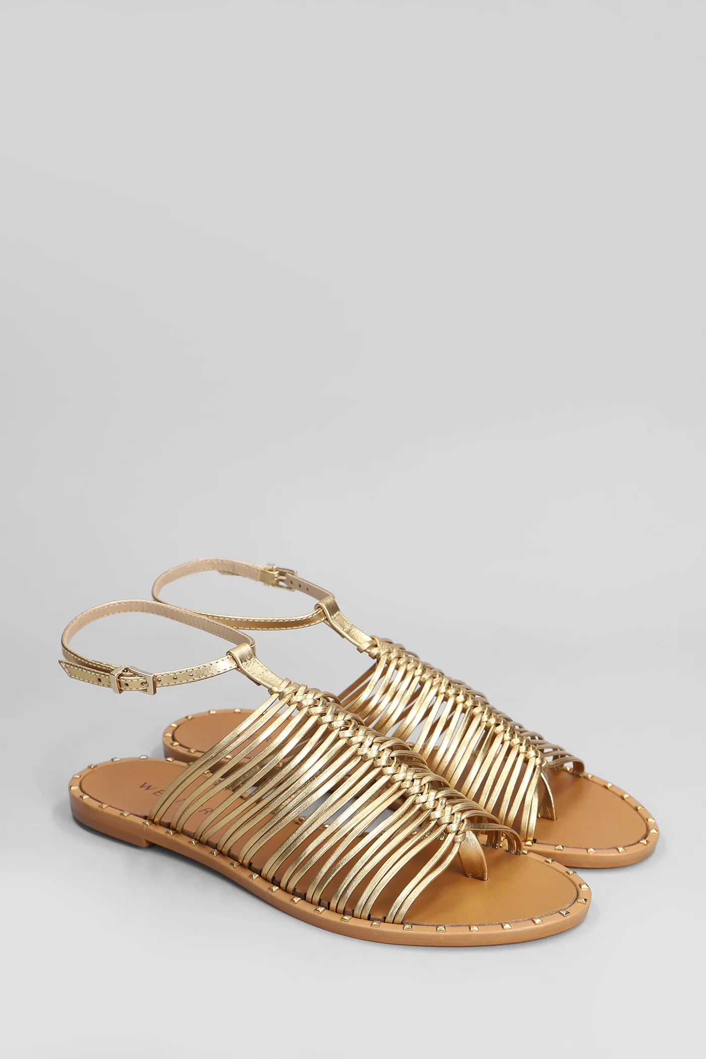 Flats in gold leather - Image 2