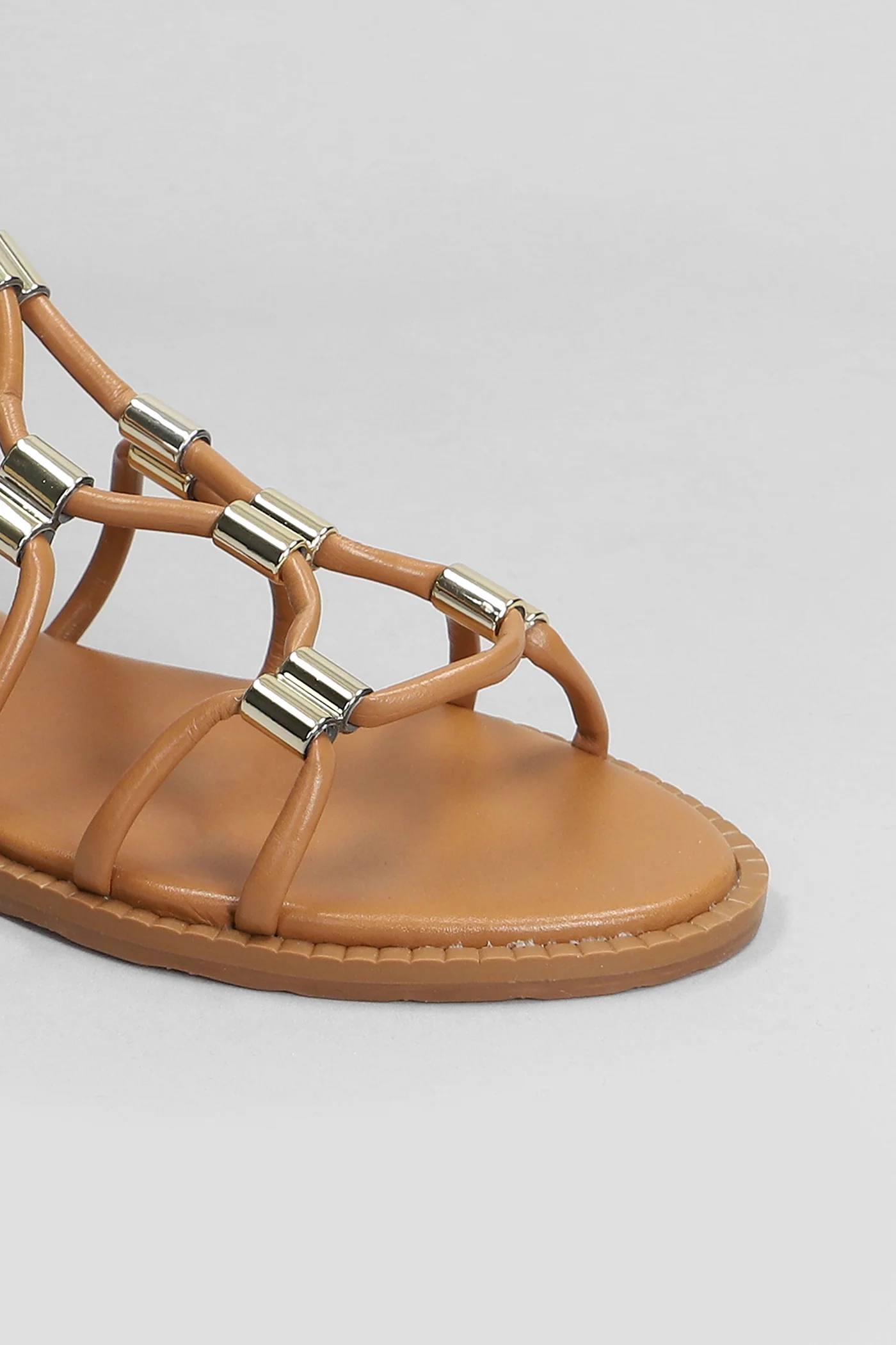Flats in leather color leather - Image 5
