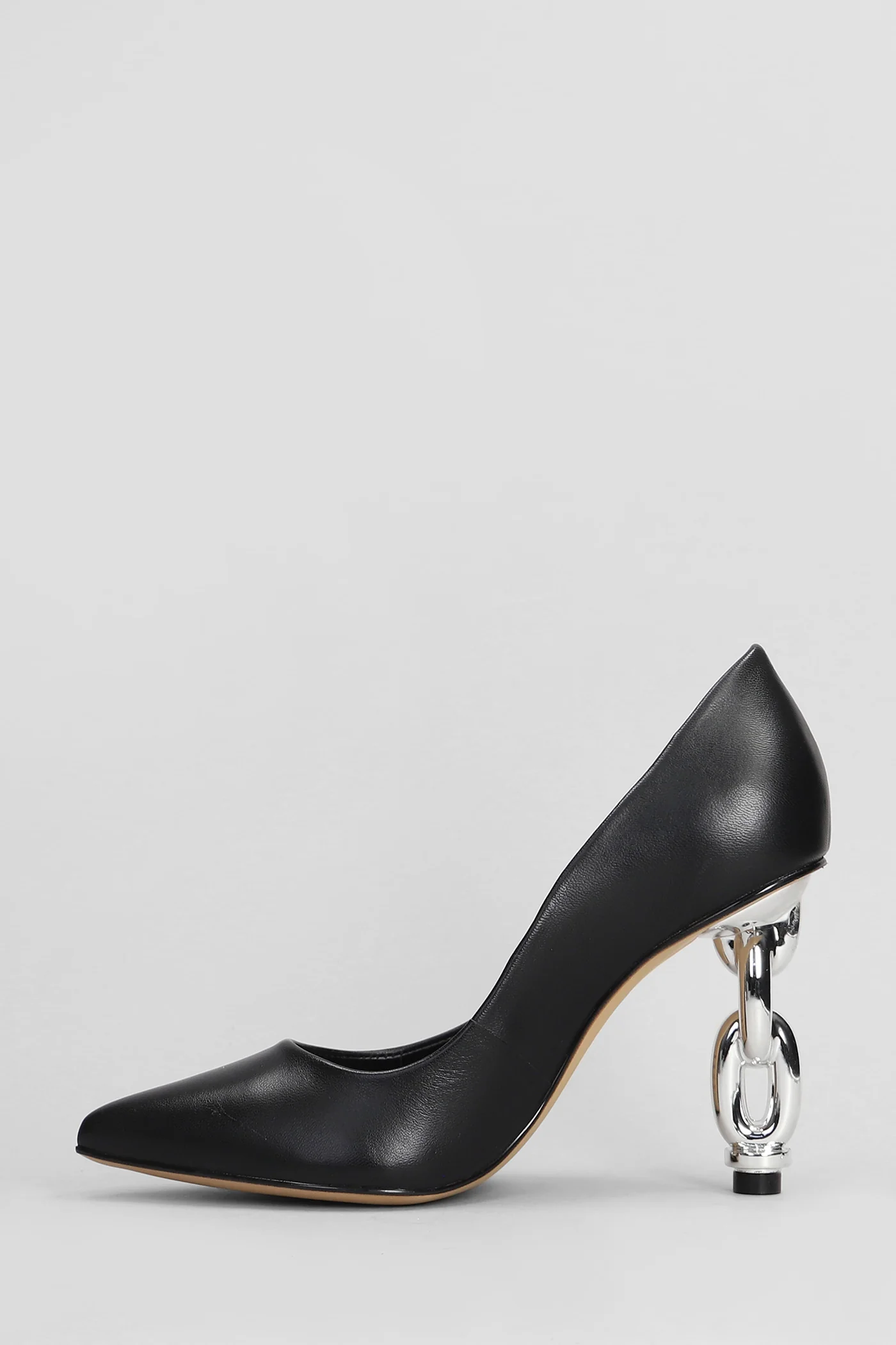 Pumps in black leather - Image 3