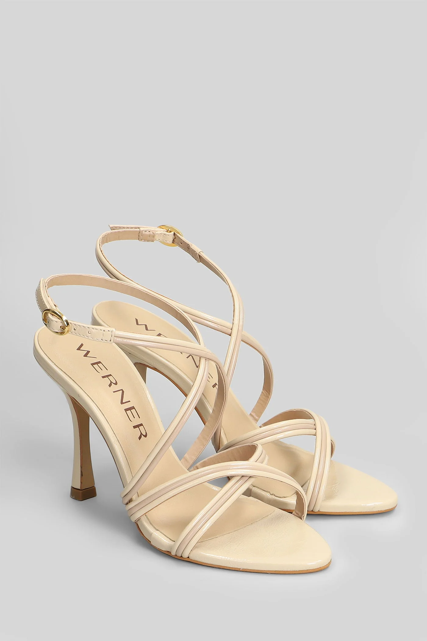 Sandals in beige patent leather - Image 2