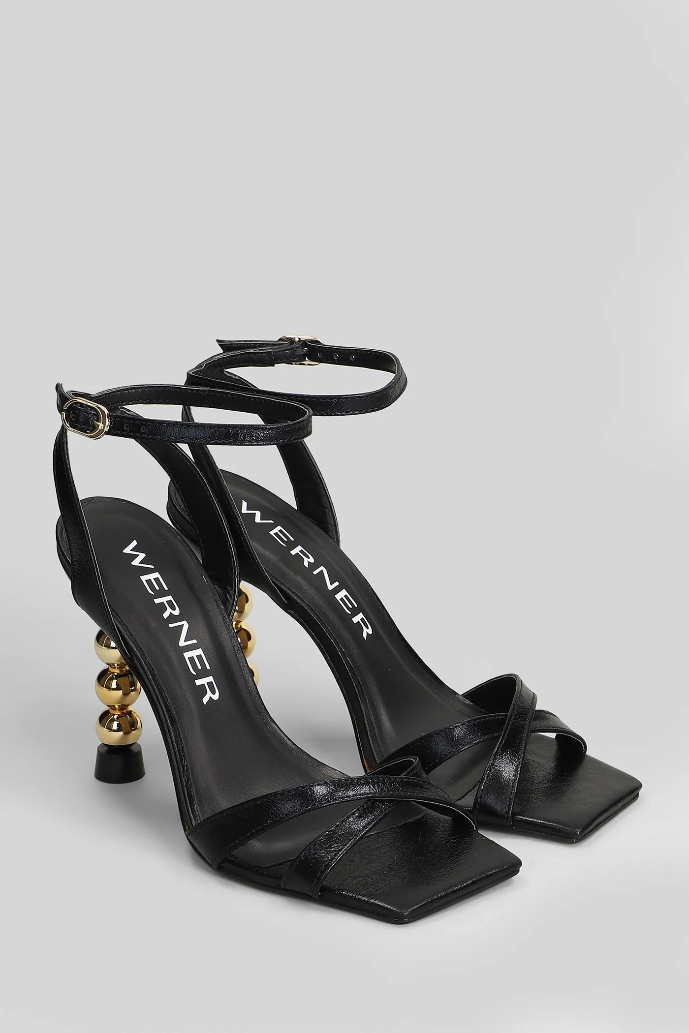 Sandals in black leather - Image 2