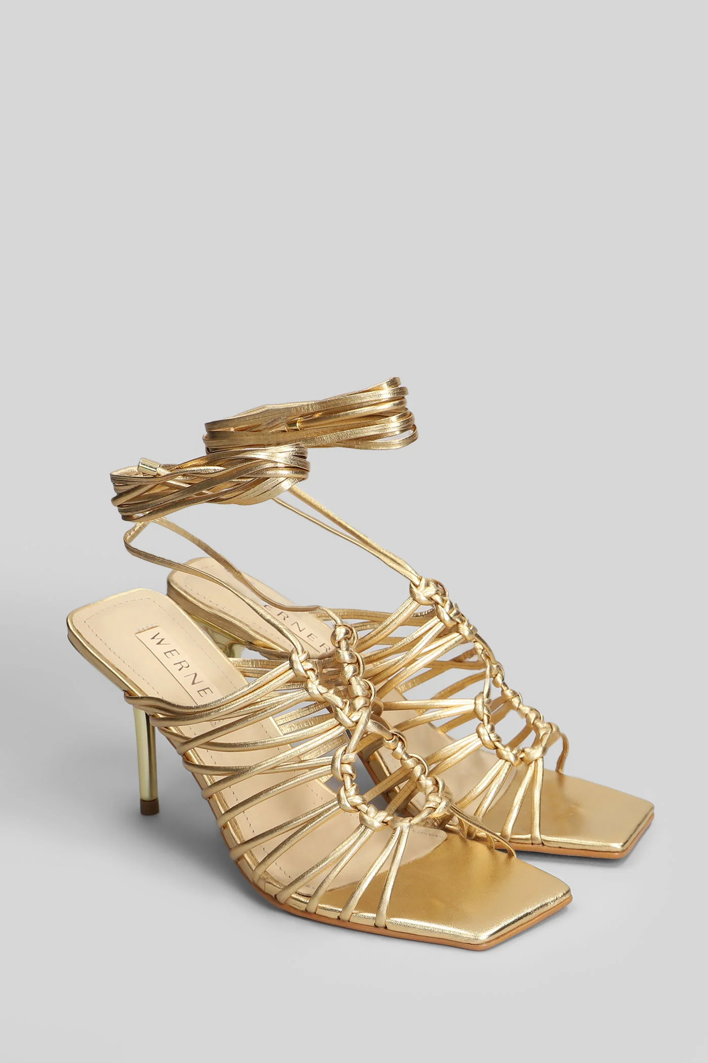 Sandals in gold leather - Image 2