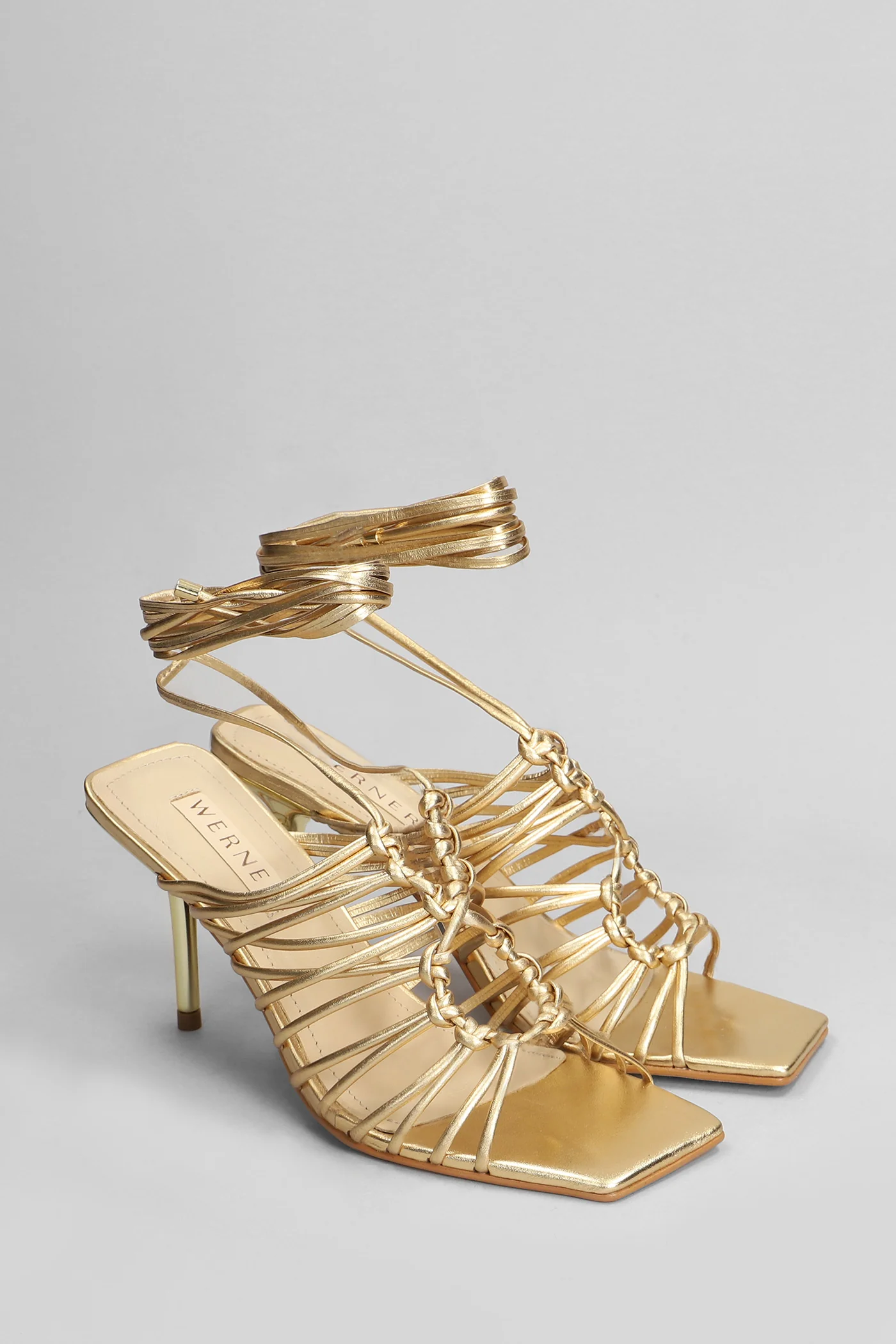 Sandals in gold leather - Image 2