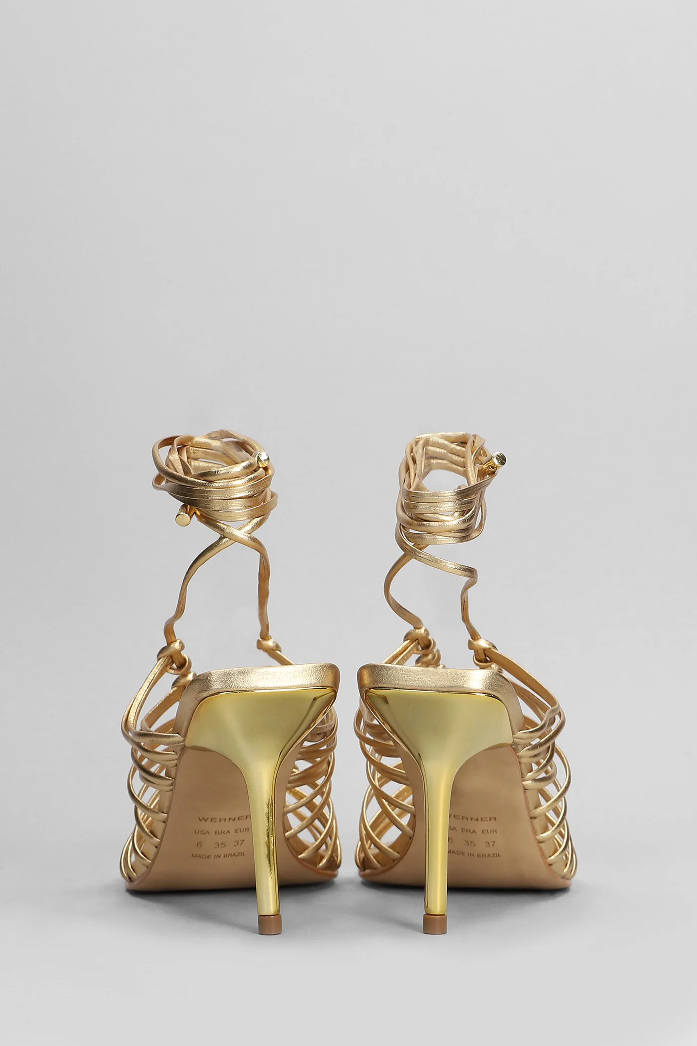 Sandals in gold leather - Image 4