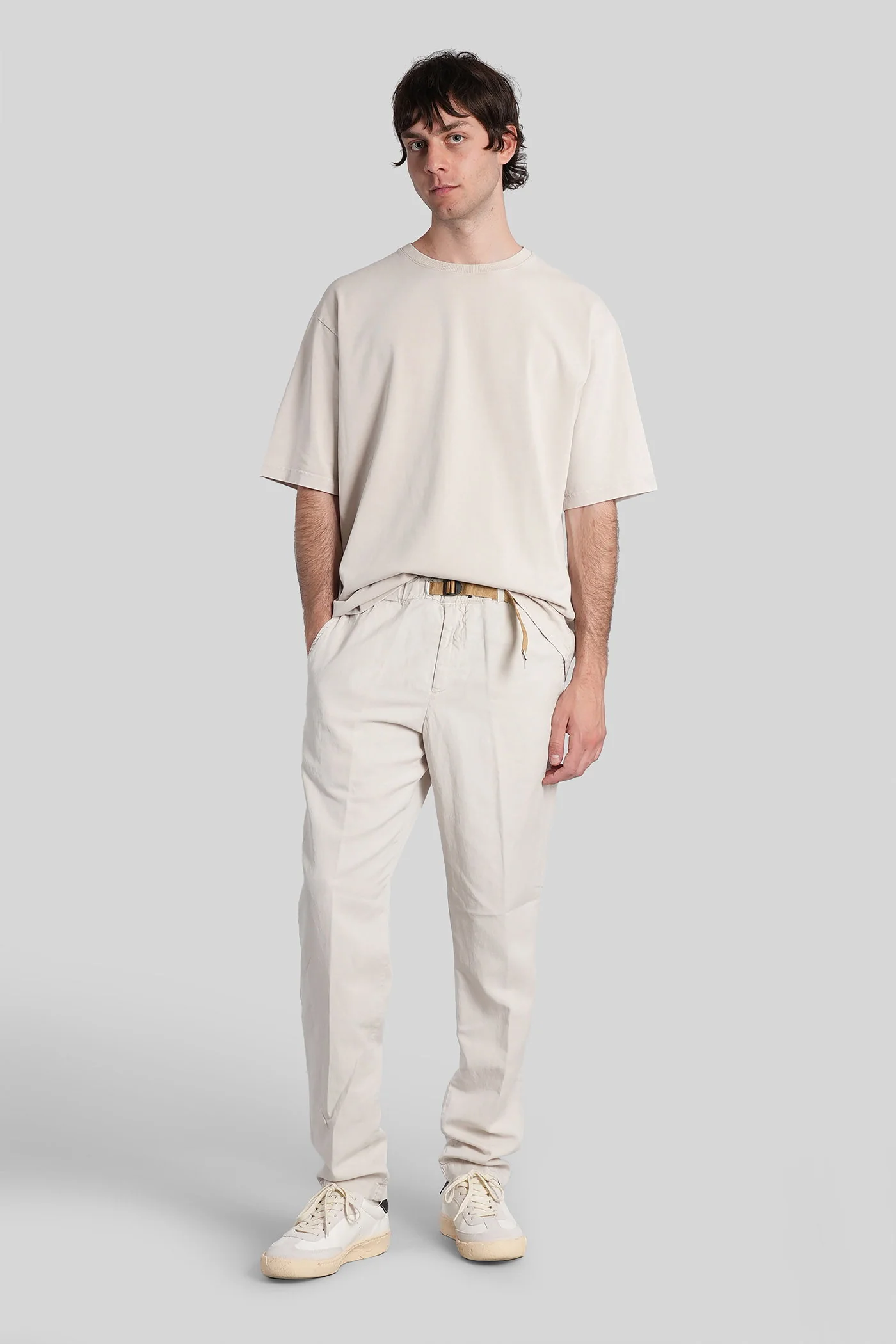 Pants in beige wool and polyester - Image 2