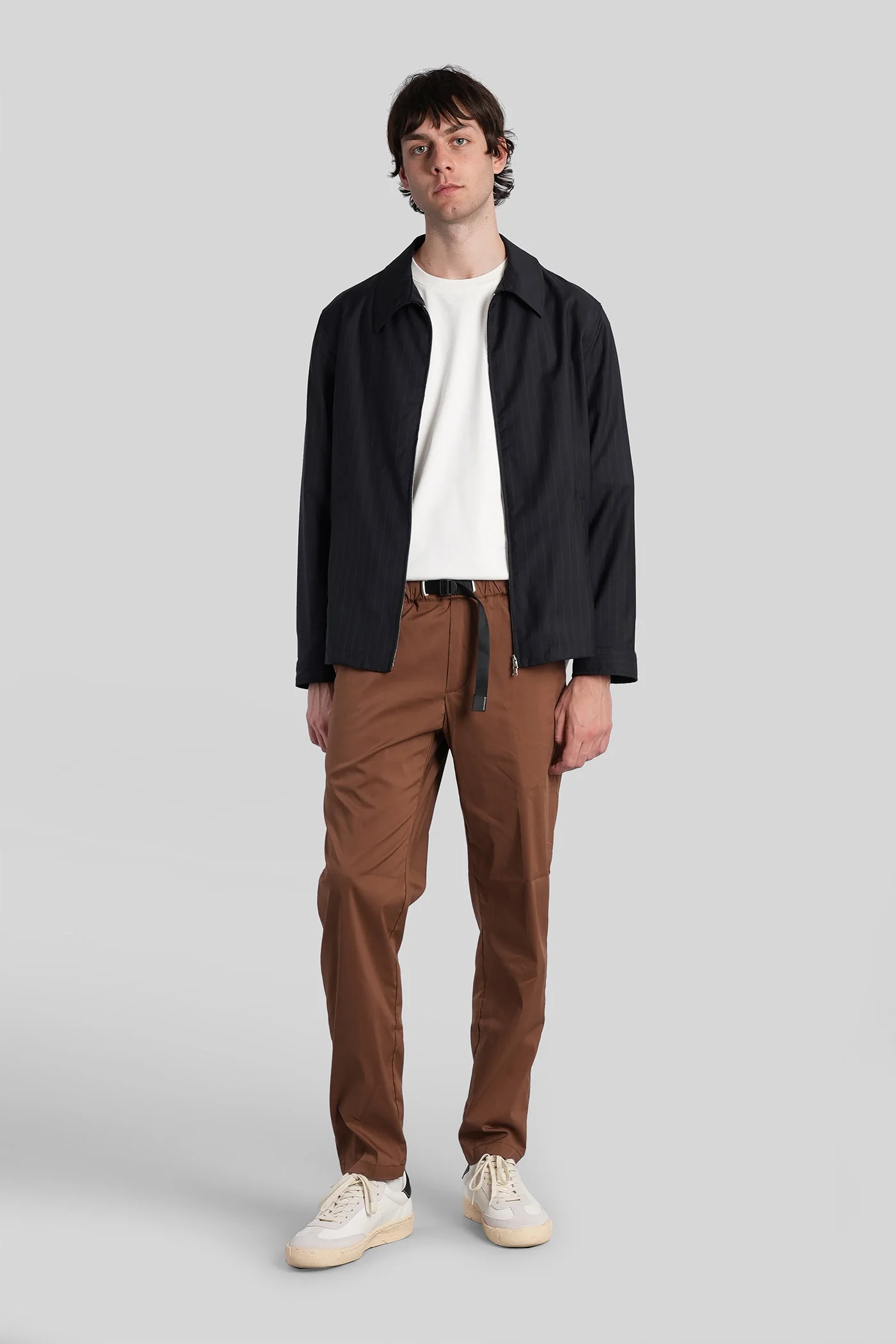 Pants in brown wool and polyester - Image 2