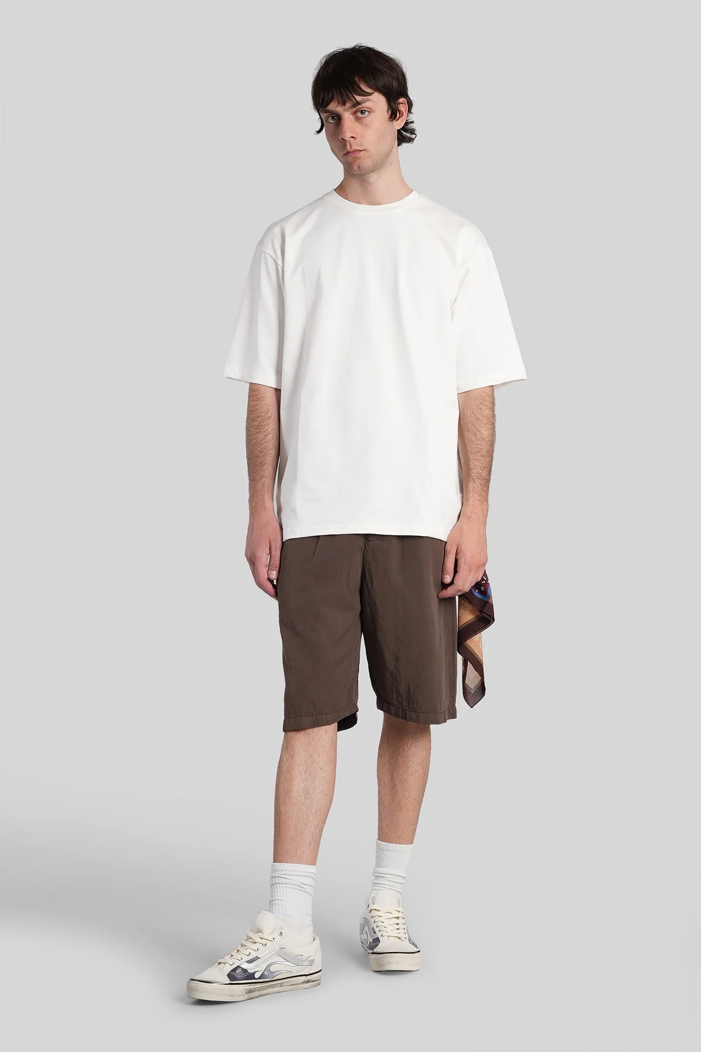 Shorts in brown wool and polyester - Image 2