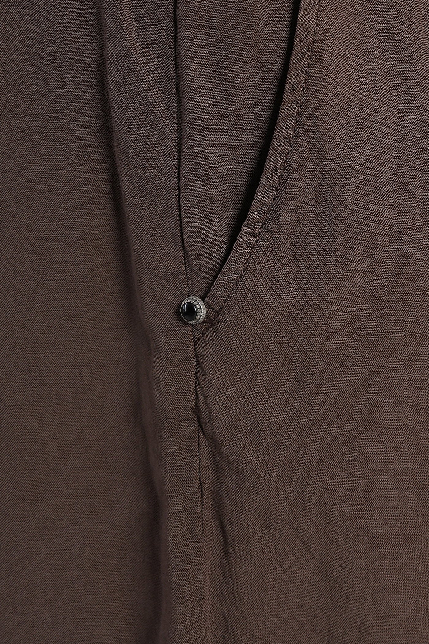 Shorts in brown wool and polyester - Image 5