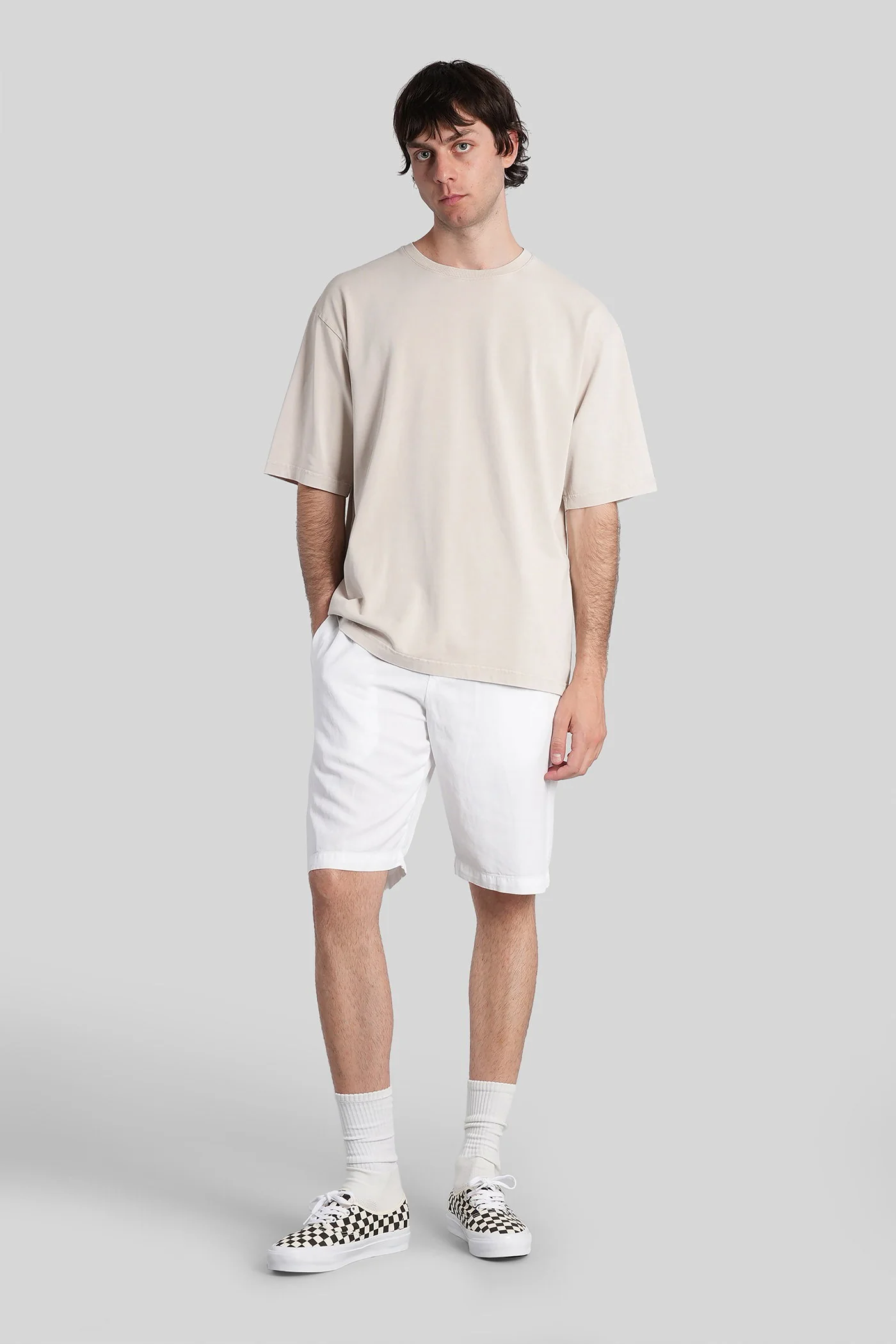Shorts in white wool and polyester - Image 2