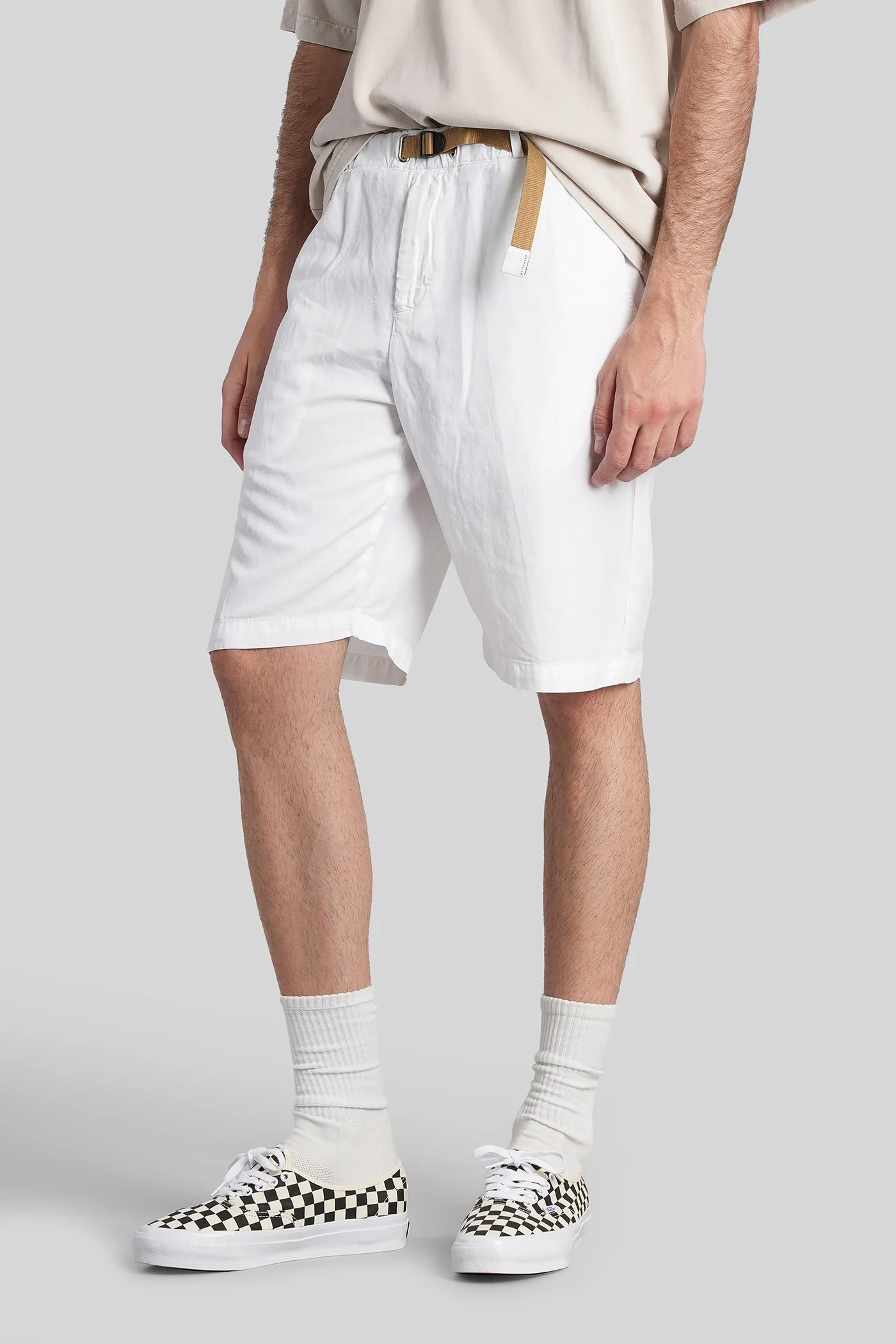 Shorts in white wool and polyester - Image 4